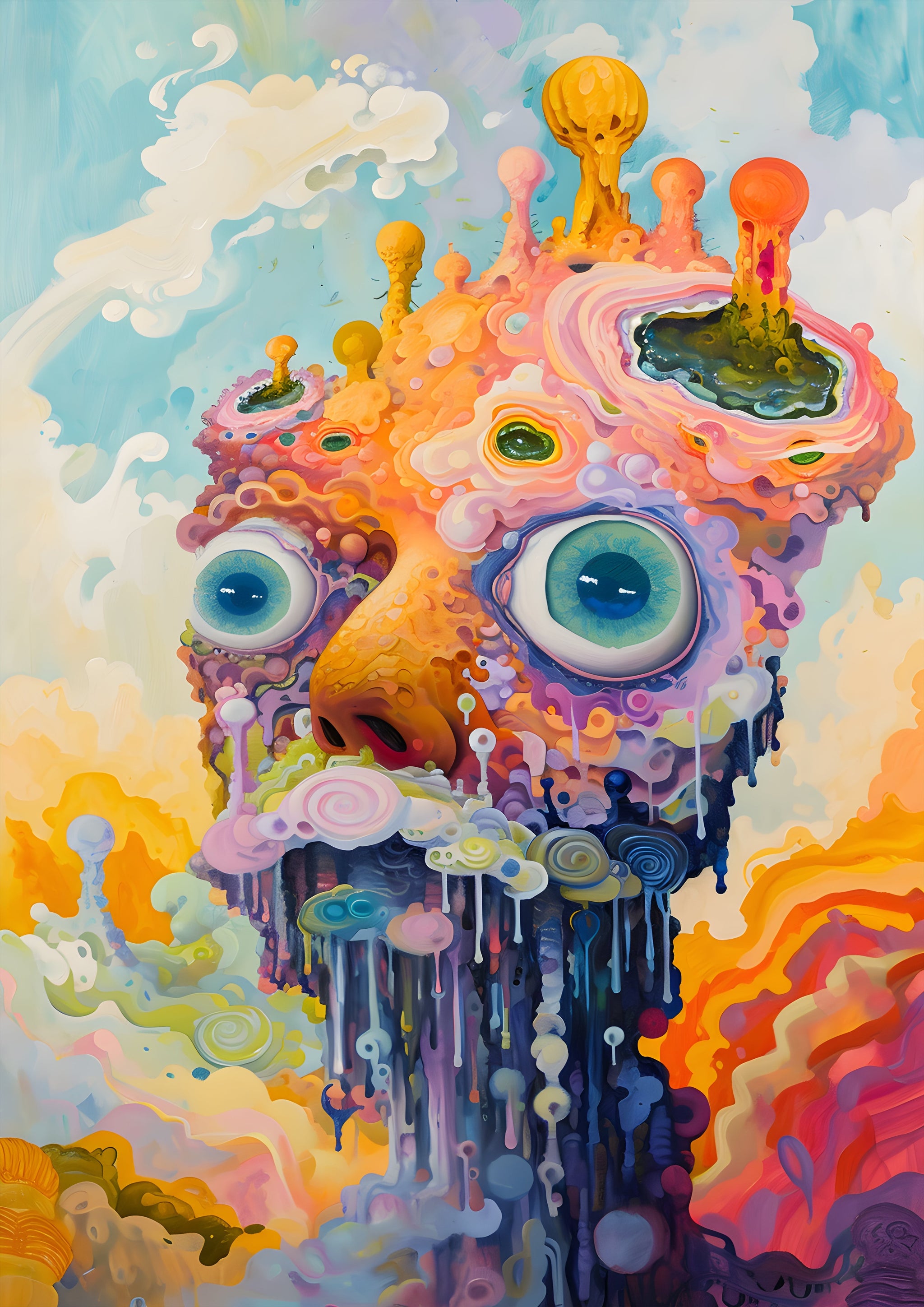 Alien Head PSychedelic Poster