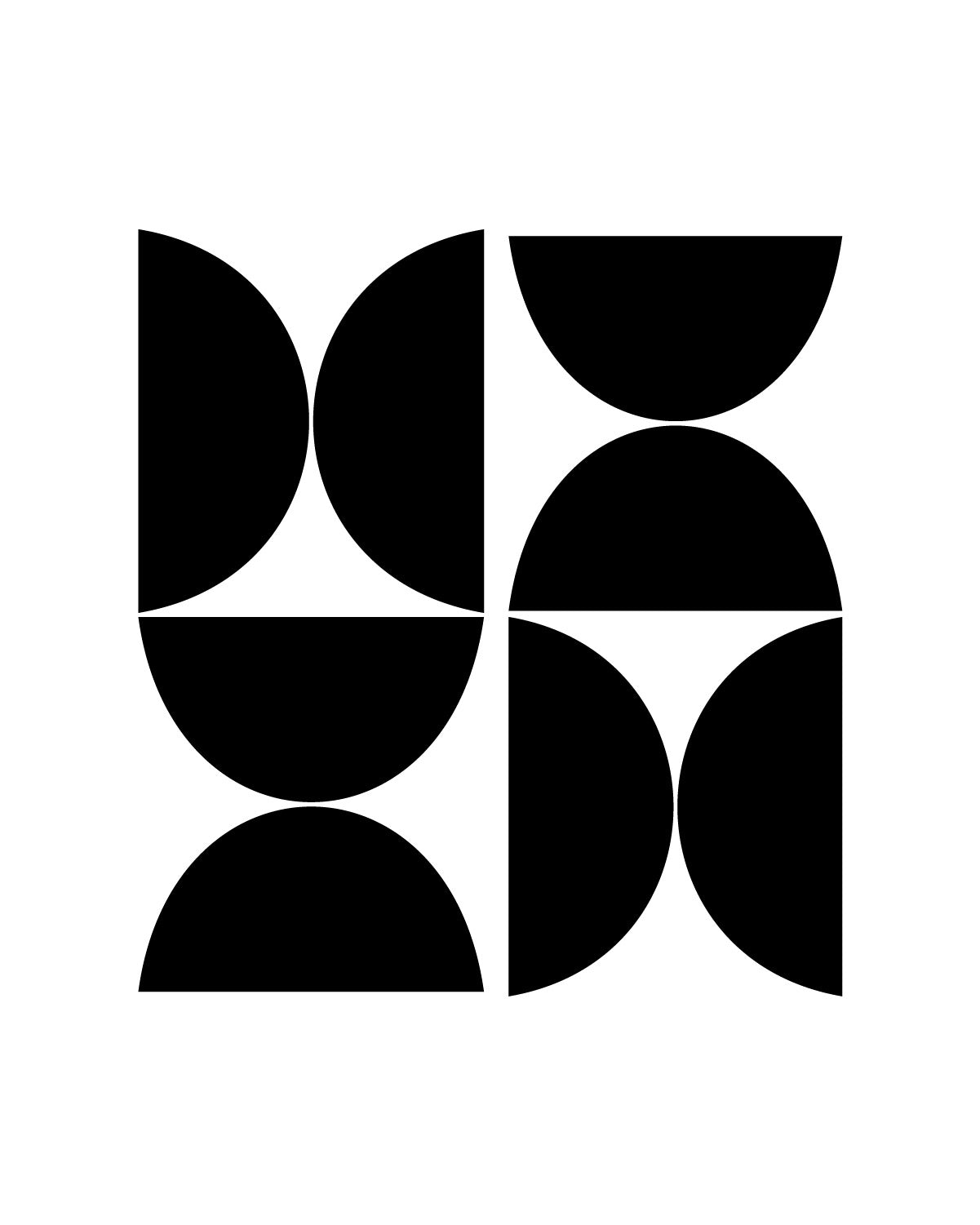 Geometric Contrast Wall Poster