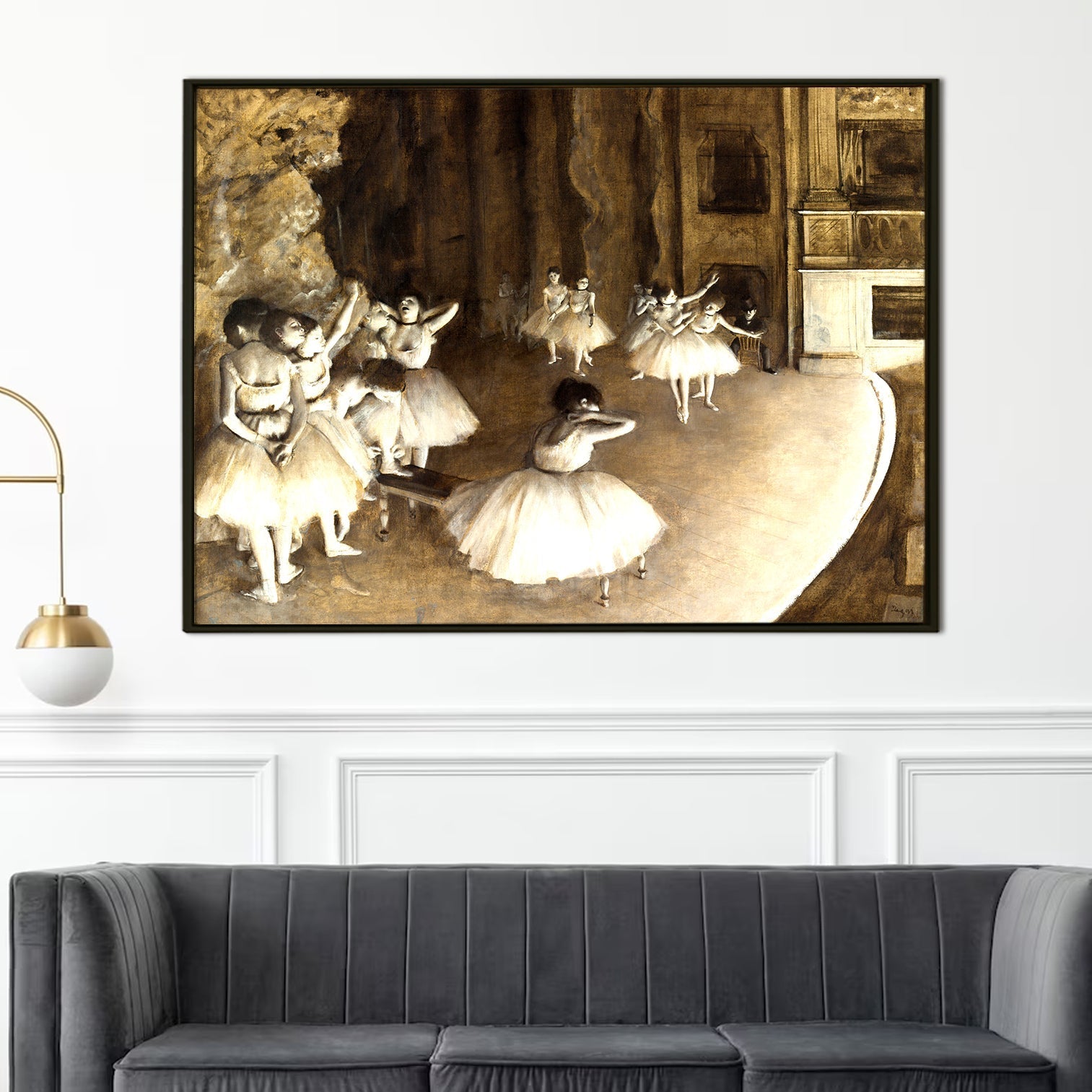 Ballet Rehearsal on Stage by Edgar Degas print canvas masterpiece to make your space stunning