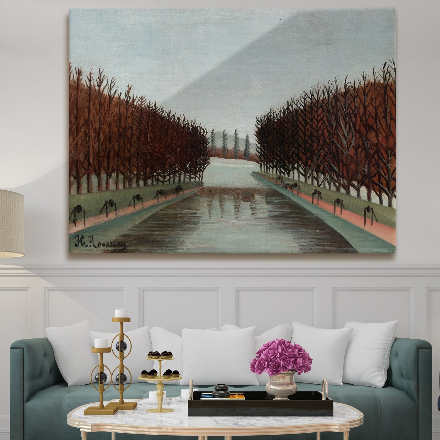 Henri Rousseau - Le canal Masterpiece Artwork Canvas Art Print for office and home decor