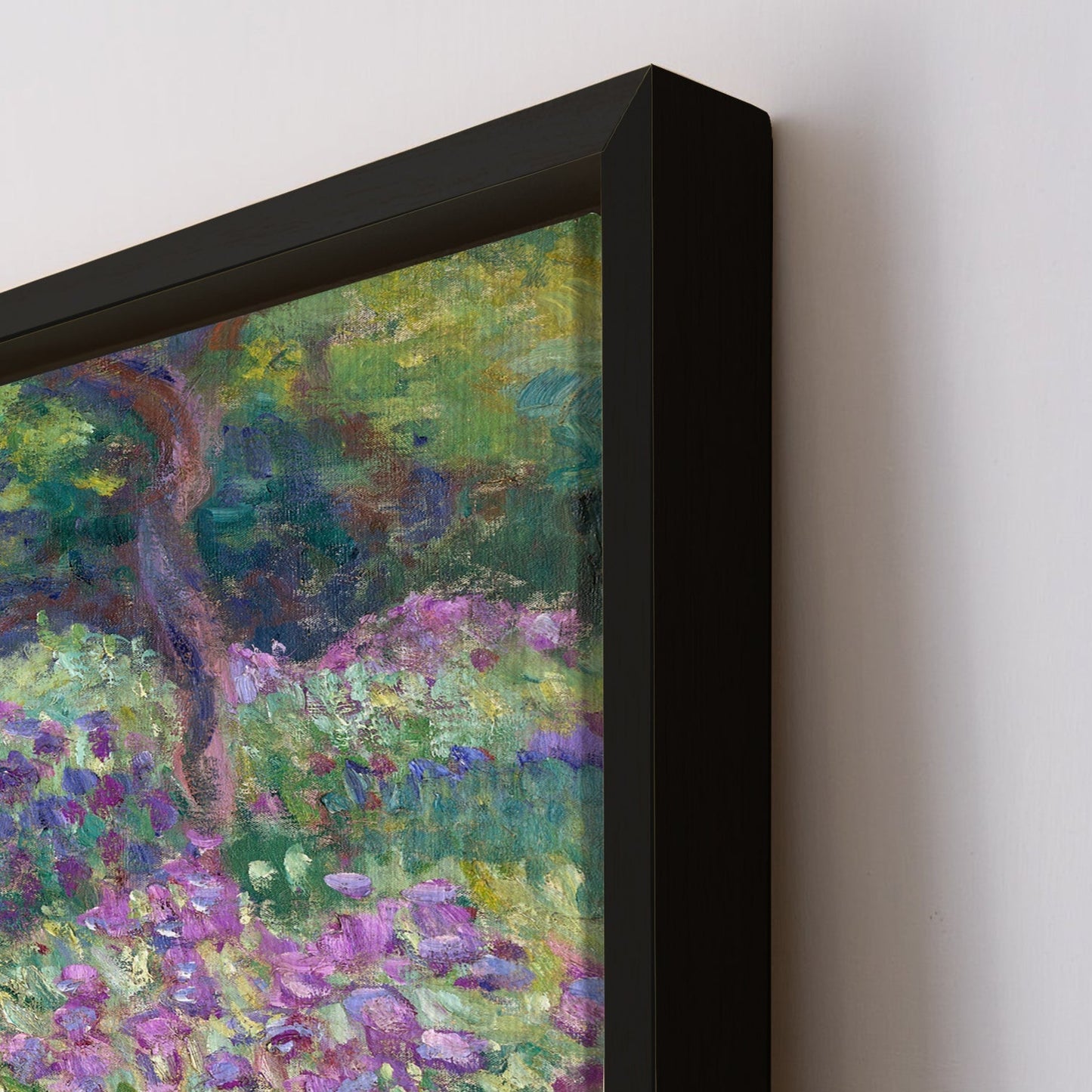 Modern Framed Canvas Prints of Claude Monet Paintings Reproduction Abstract Floral Artwork Garden Pictures View on Canvas Wall Art For Living Room Office Home Decor.