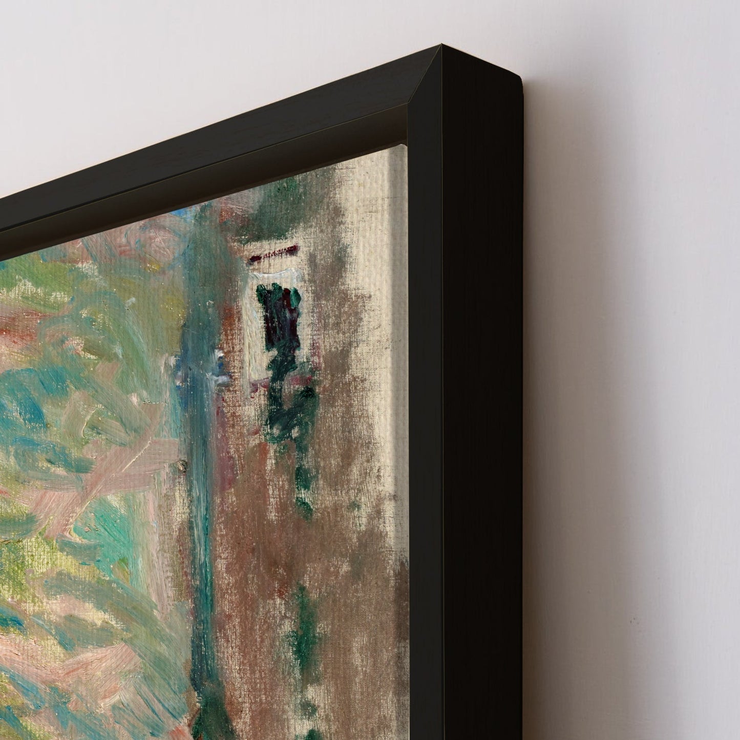 Large Wall Art Framed Canvas - Blue & Beige Bridge at Dolceacqua By Cloude Monet Canvas Painting Modern Art Impressionism on Framed Canvas Artwork Perfect for Office and Home Wall Decor.