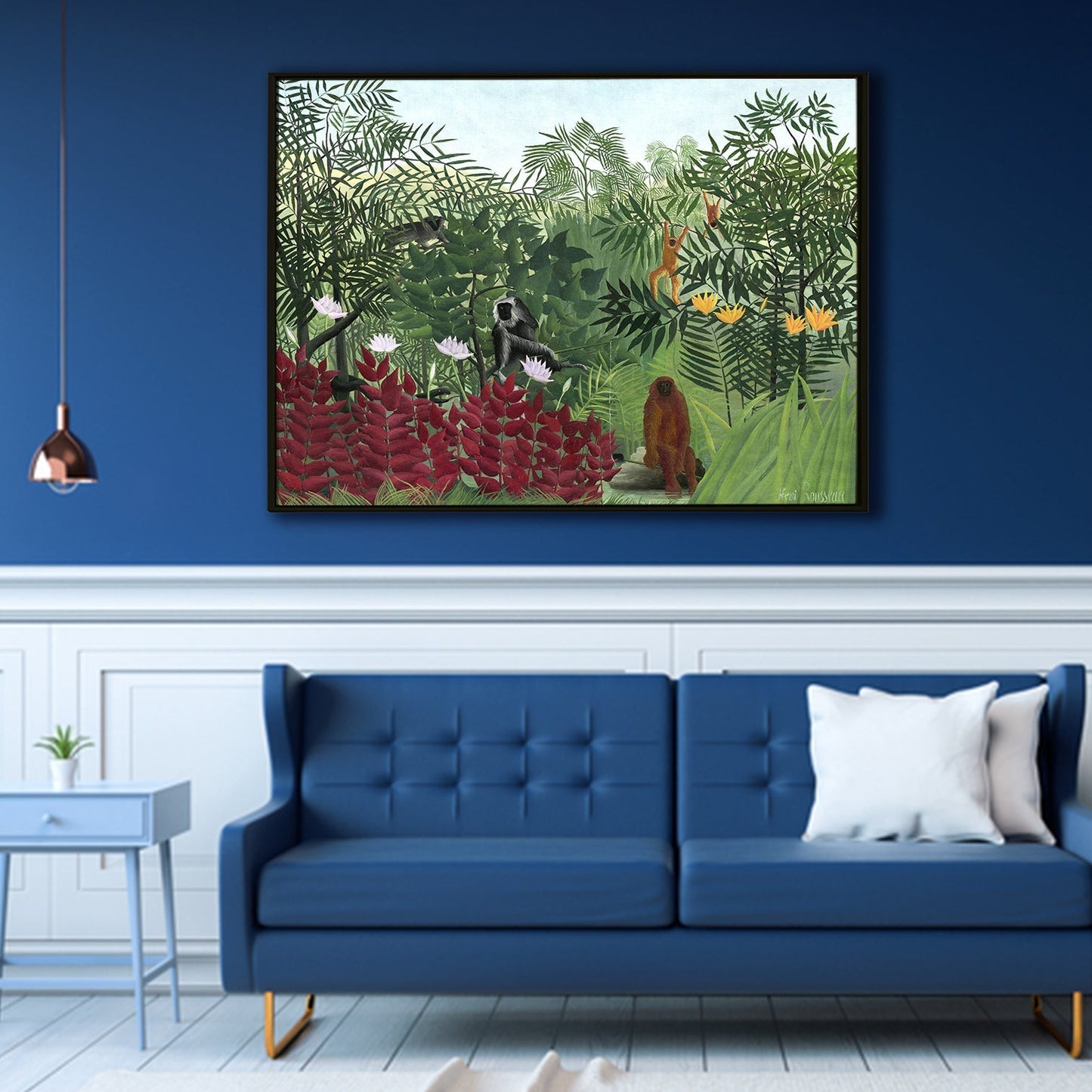 Tropical Forest With Monkeys By Henri Rousseau Canvas Art Print Masterpiece for Home Decor Wall Art
