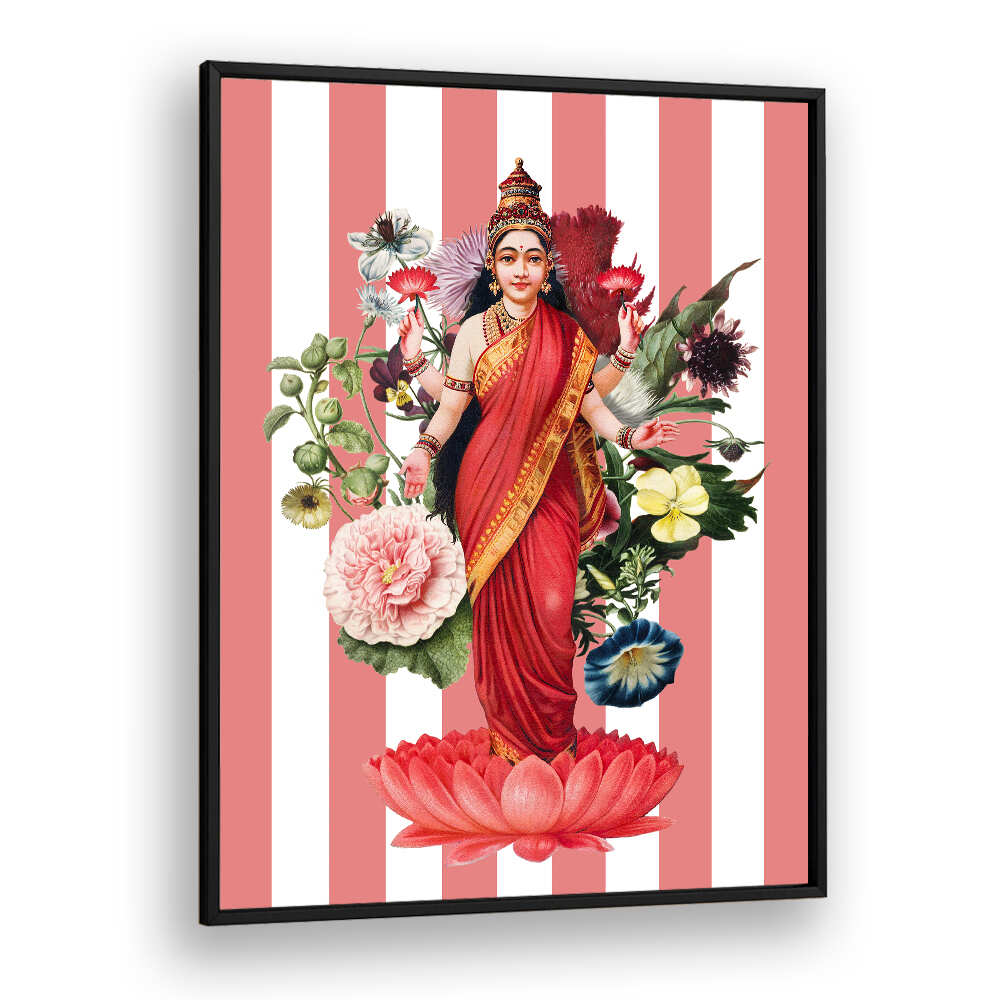 LAKSHMI A FLORAL TRIBUTE , INDIAN ART PAINTINGS
