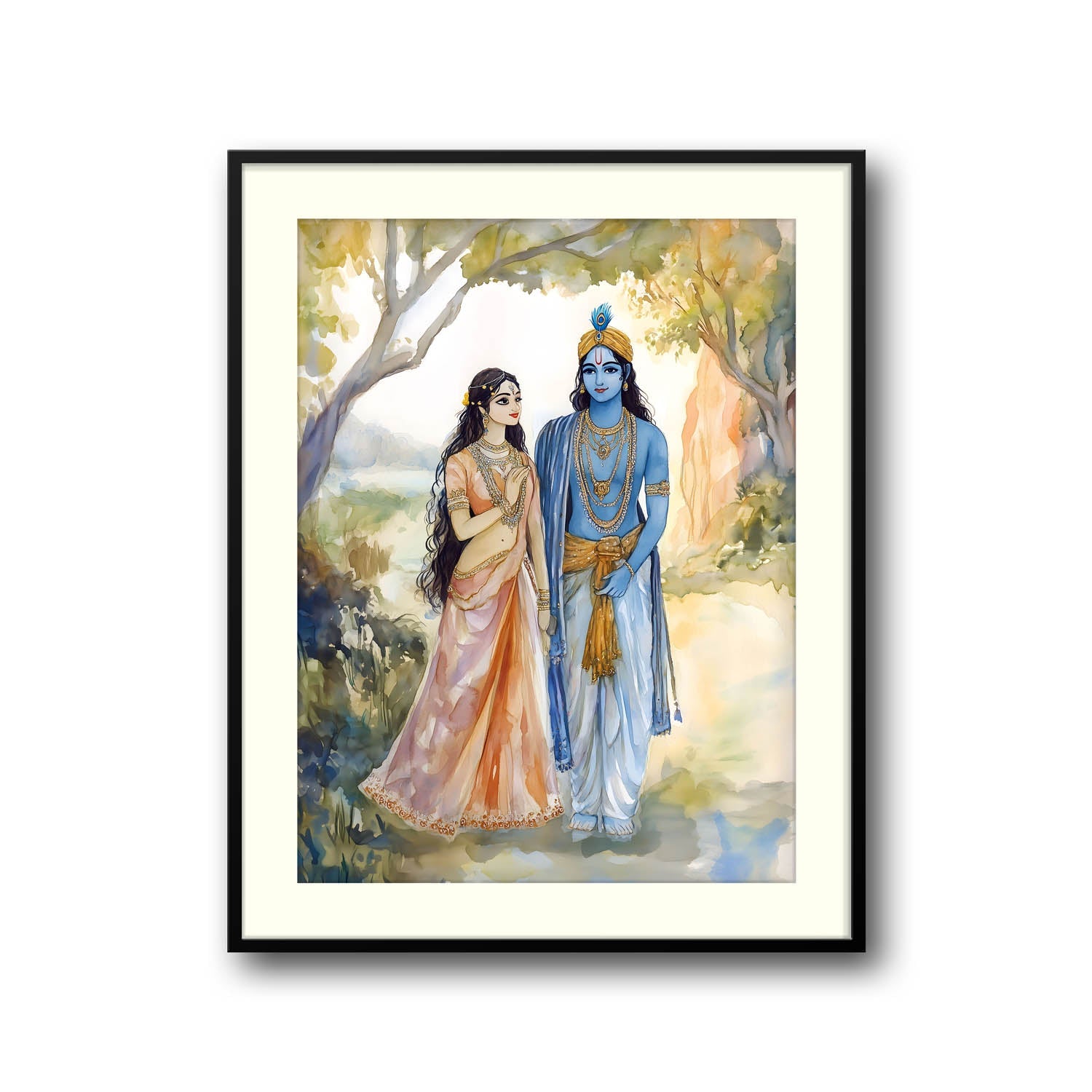 Lord Krishn & Goddess Radha - Vastu Painting