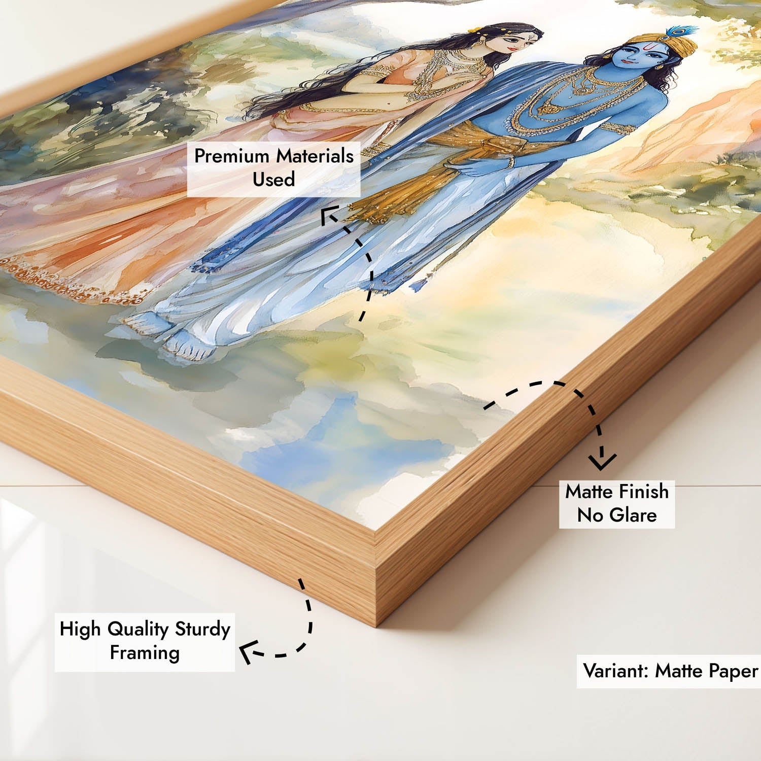 Lord Krishn & Goddess Radha - Vastu Painting