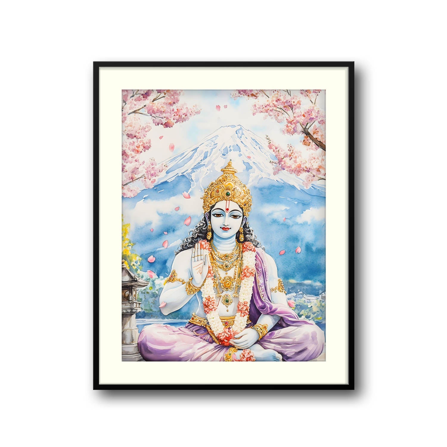 Lord Vishnu in Himalaya - Vastu Painting