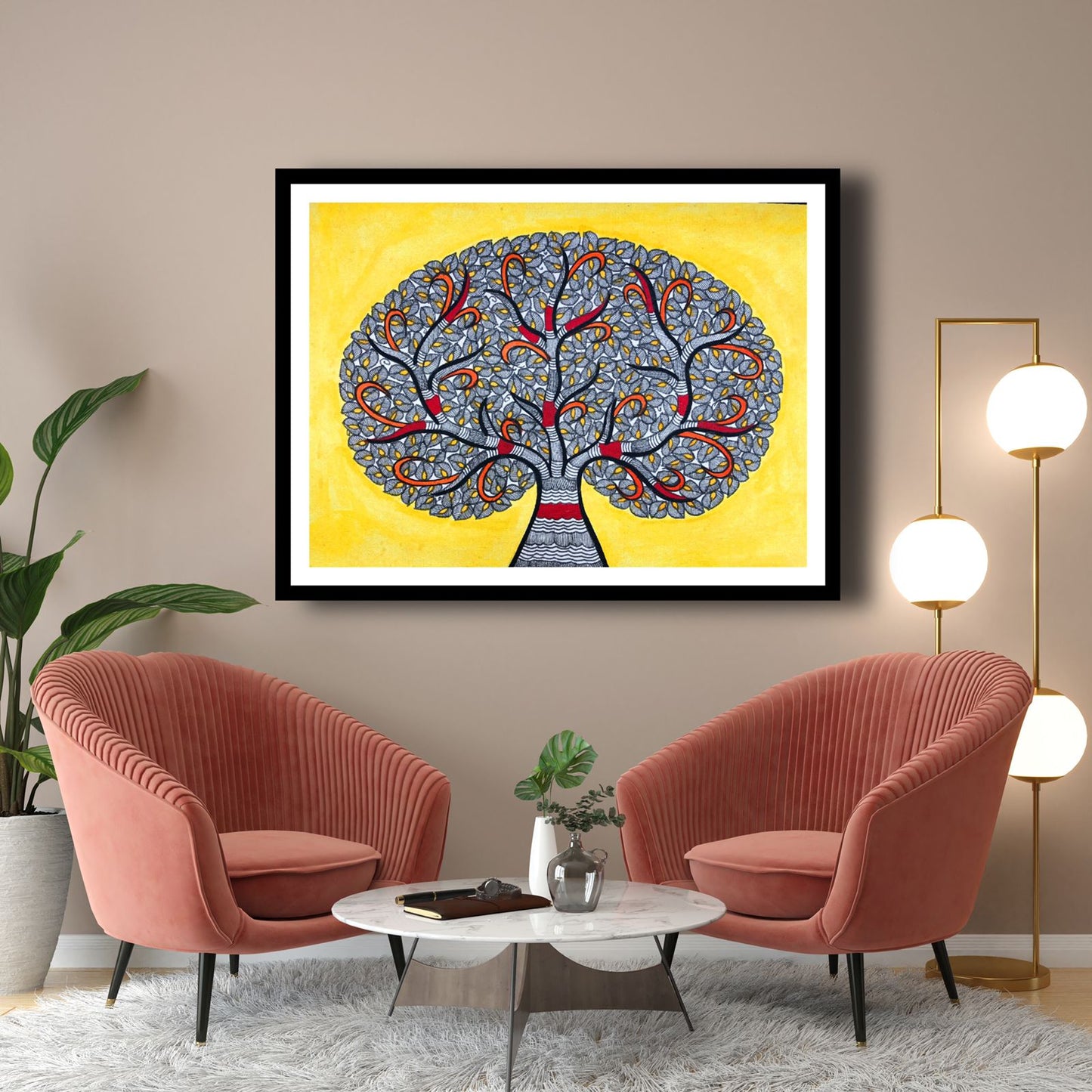 Madhubani Tree of Life Painting, Madhubani Art