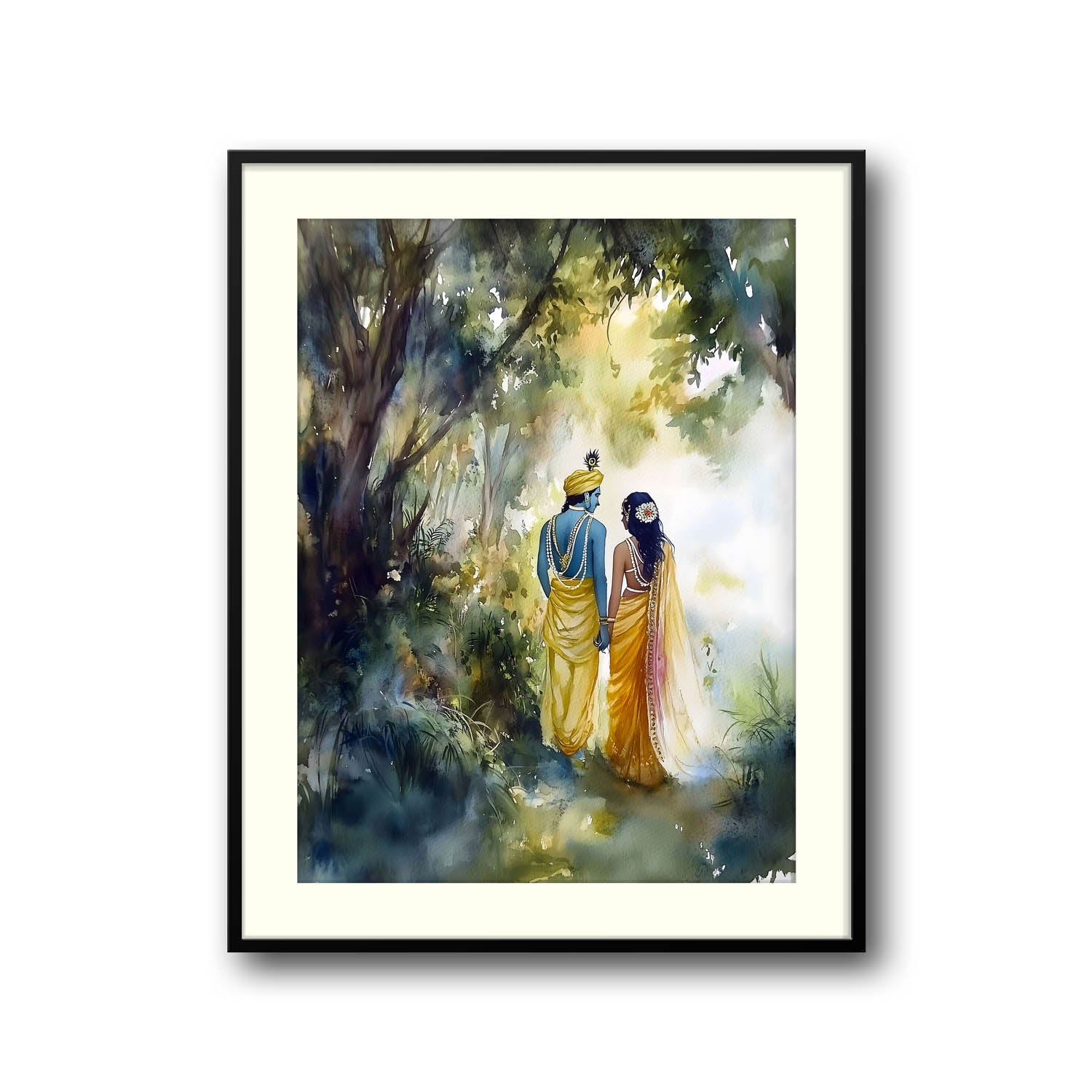 Radha & Krishna in Forest - Vastu Painting