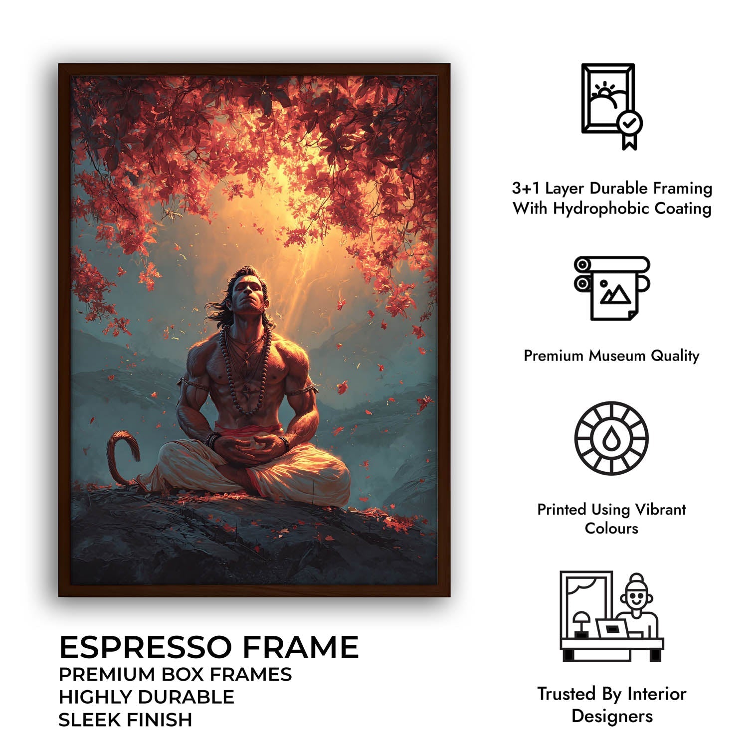 Bajrangbali Hanuman Meditation Painting – Vastu Wall Art