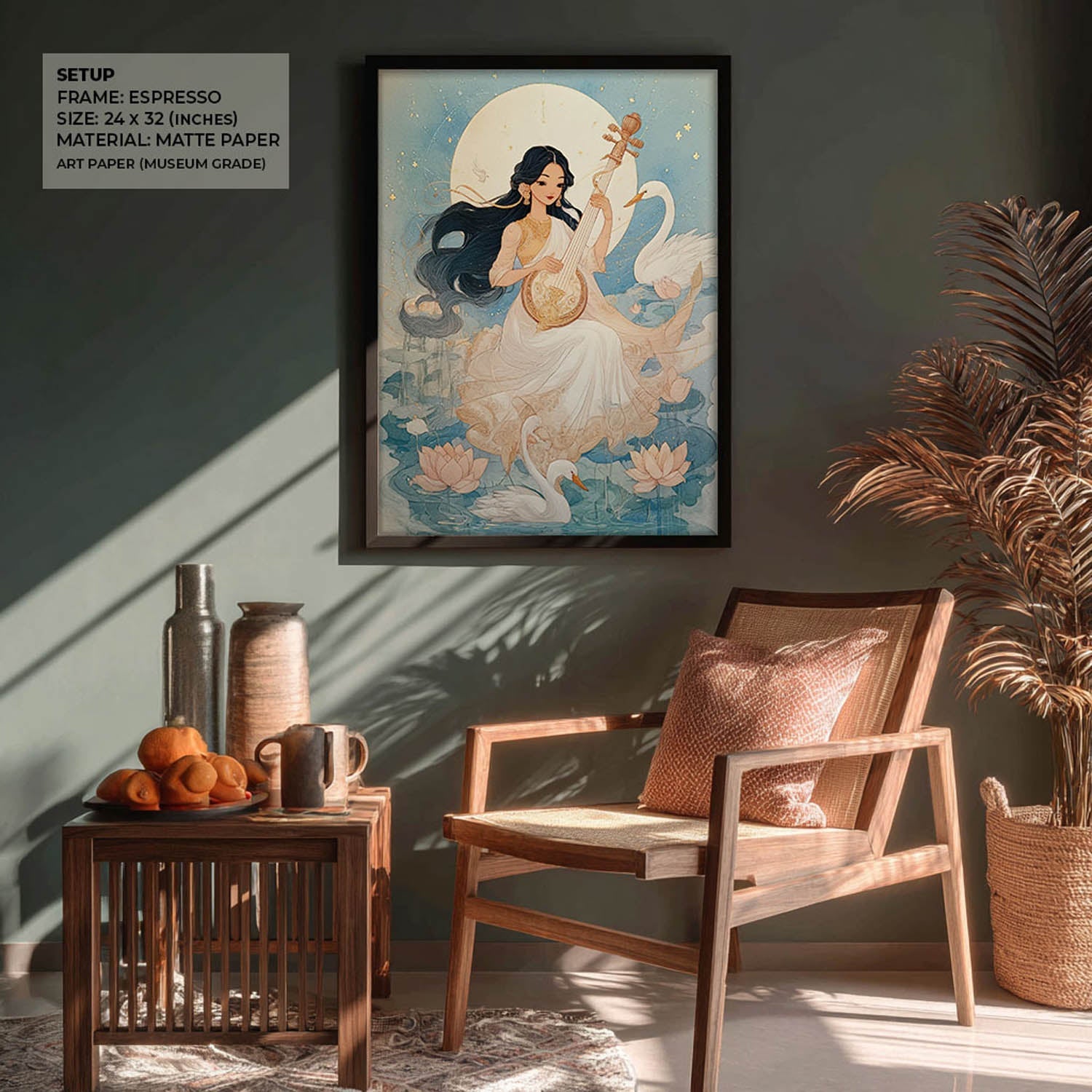 Divine Saraswati Painting – Goddess of Wisdom