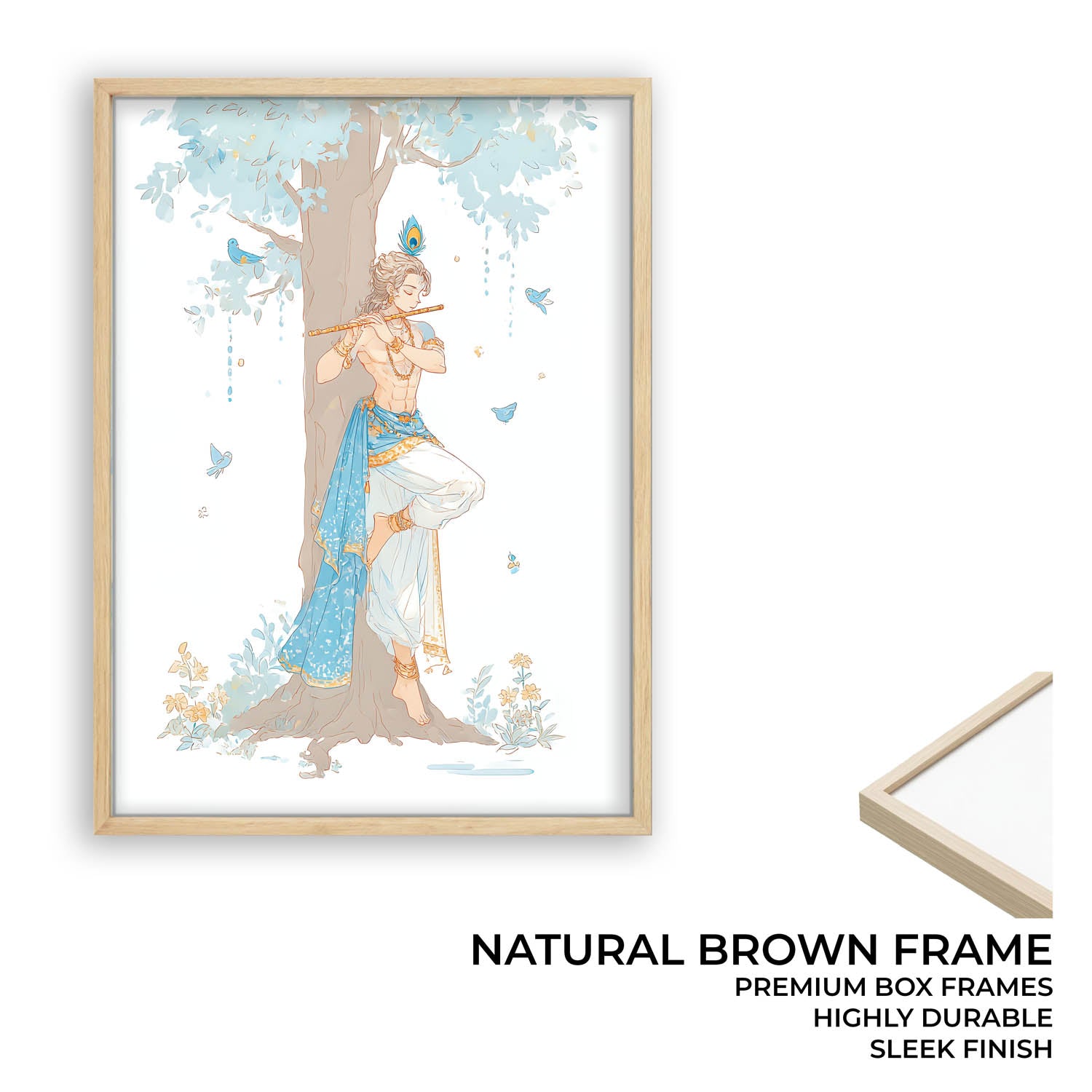 Lord Krishna Flute Wall Art – Vastu Painting for Home Decor