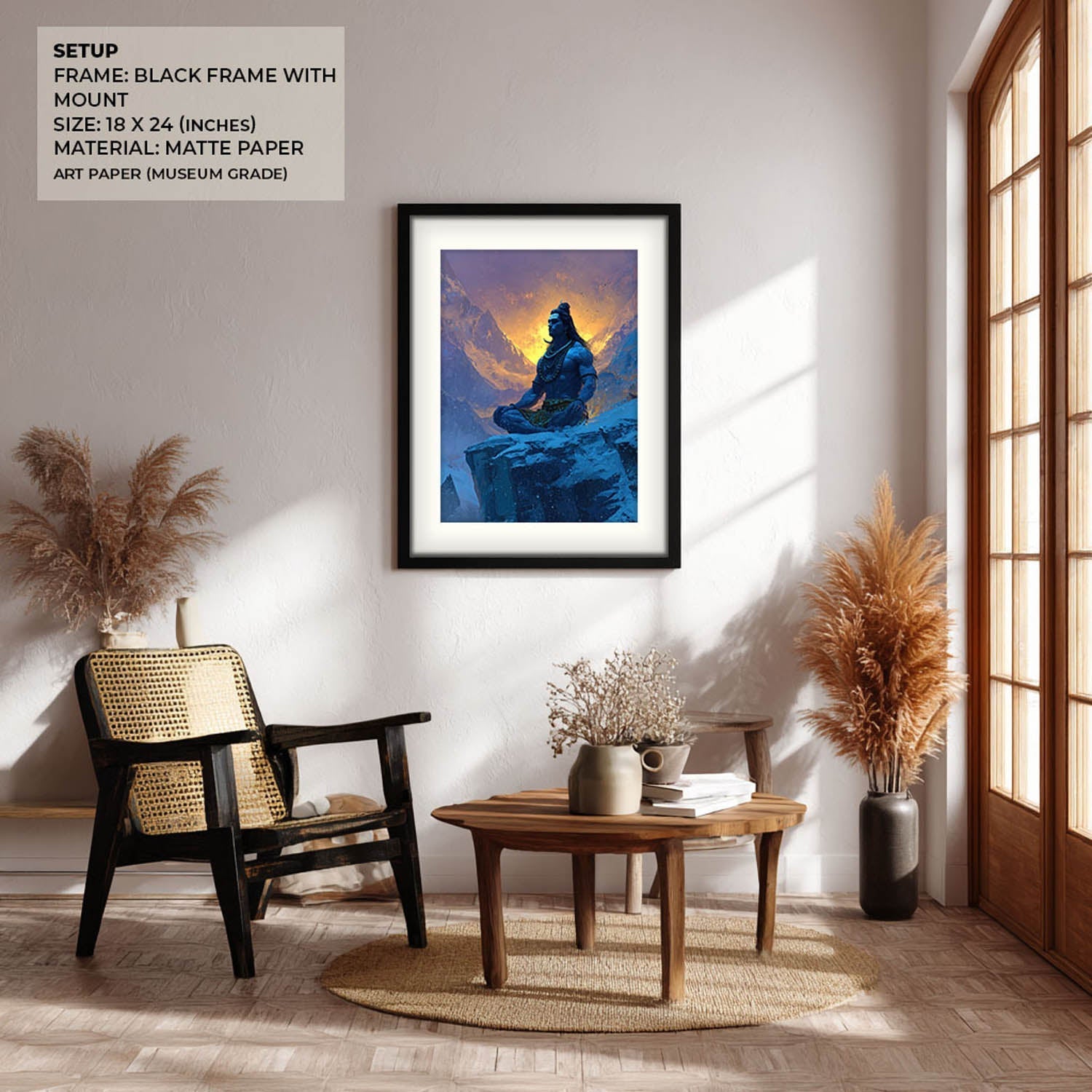 Lord Shiva Meditation Painting – Mahadev Himalayan Vastu Wall Art