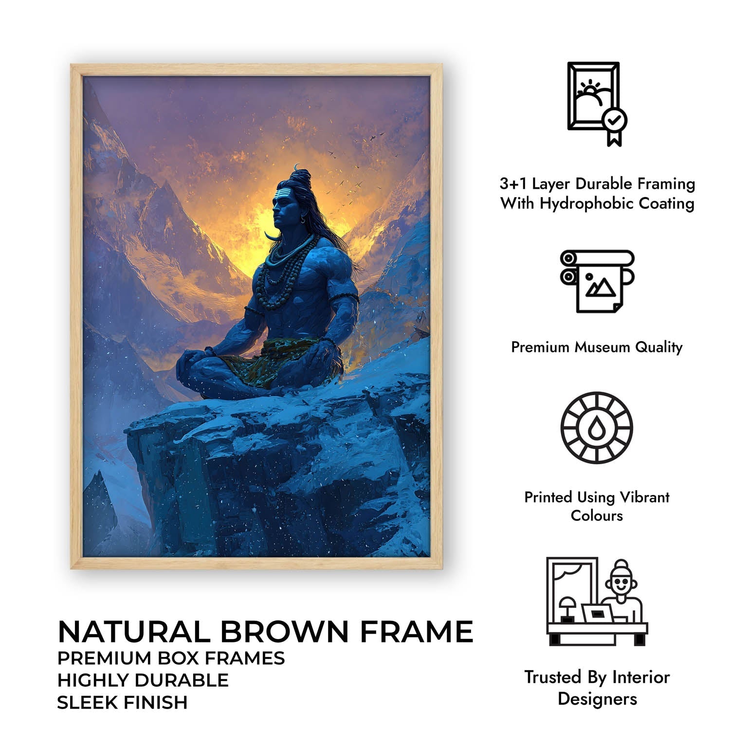 Lord Shiva Meditation Painting – Mahadev Himalayan Vastu Wall Art