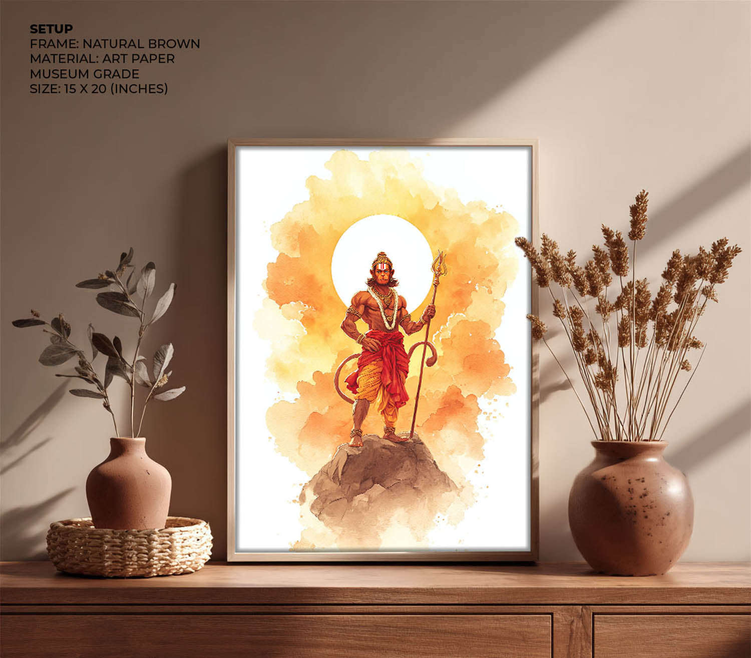 Majestic Hanuman Painting – Bajrangbali Wall Art