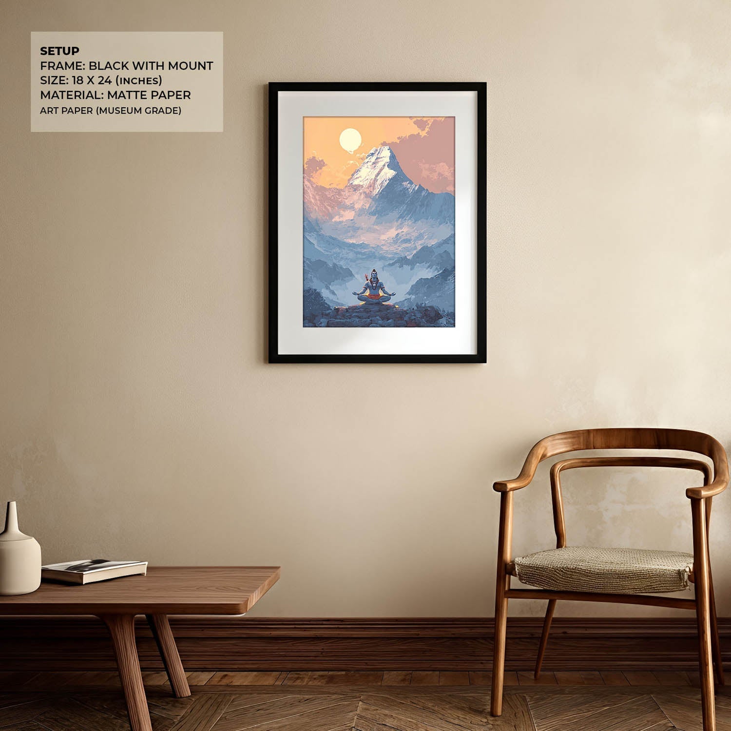 Meditating Lord Shiv in Himalayas - Vastu Painting