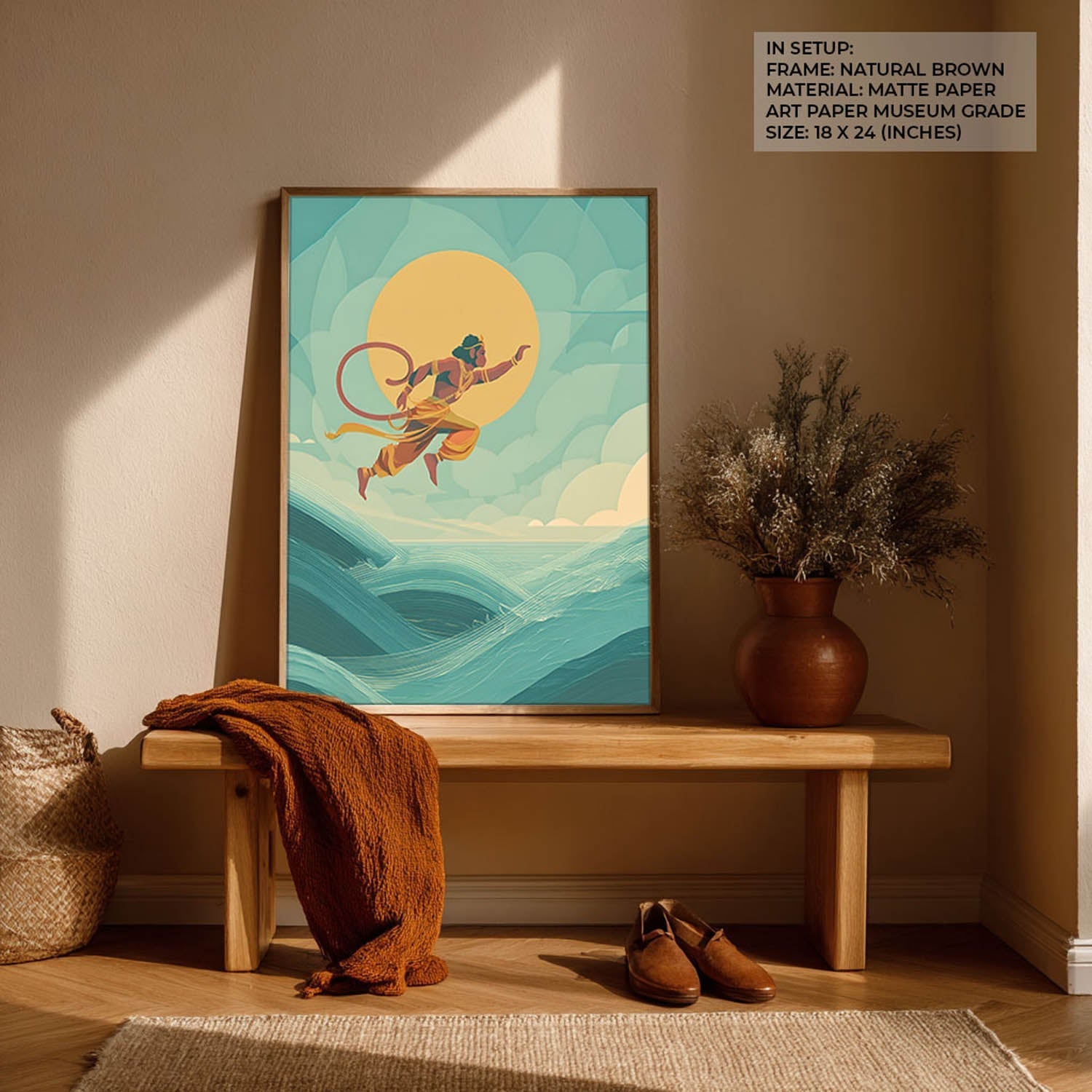 Mighty Hanuman Painting – Ocean Crossing Wall Art