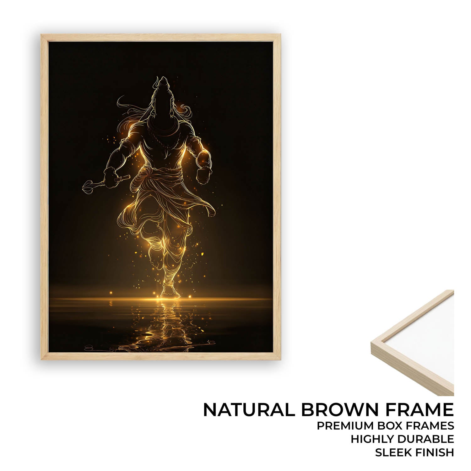 Radiant Mahadev – Golden Silhouette Shiva Wall Art