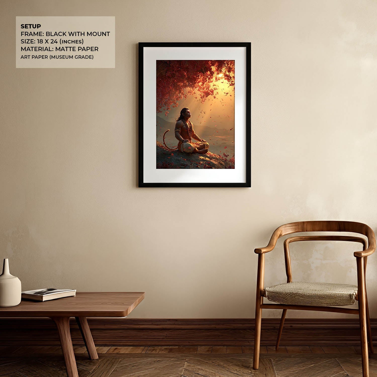 Sankat Mochan Hanuman Meditation Painting – Vastu Wall Art