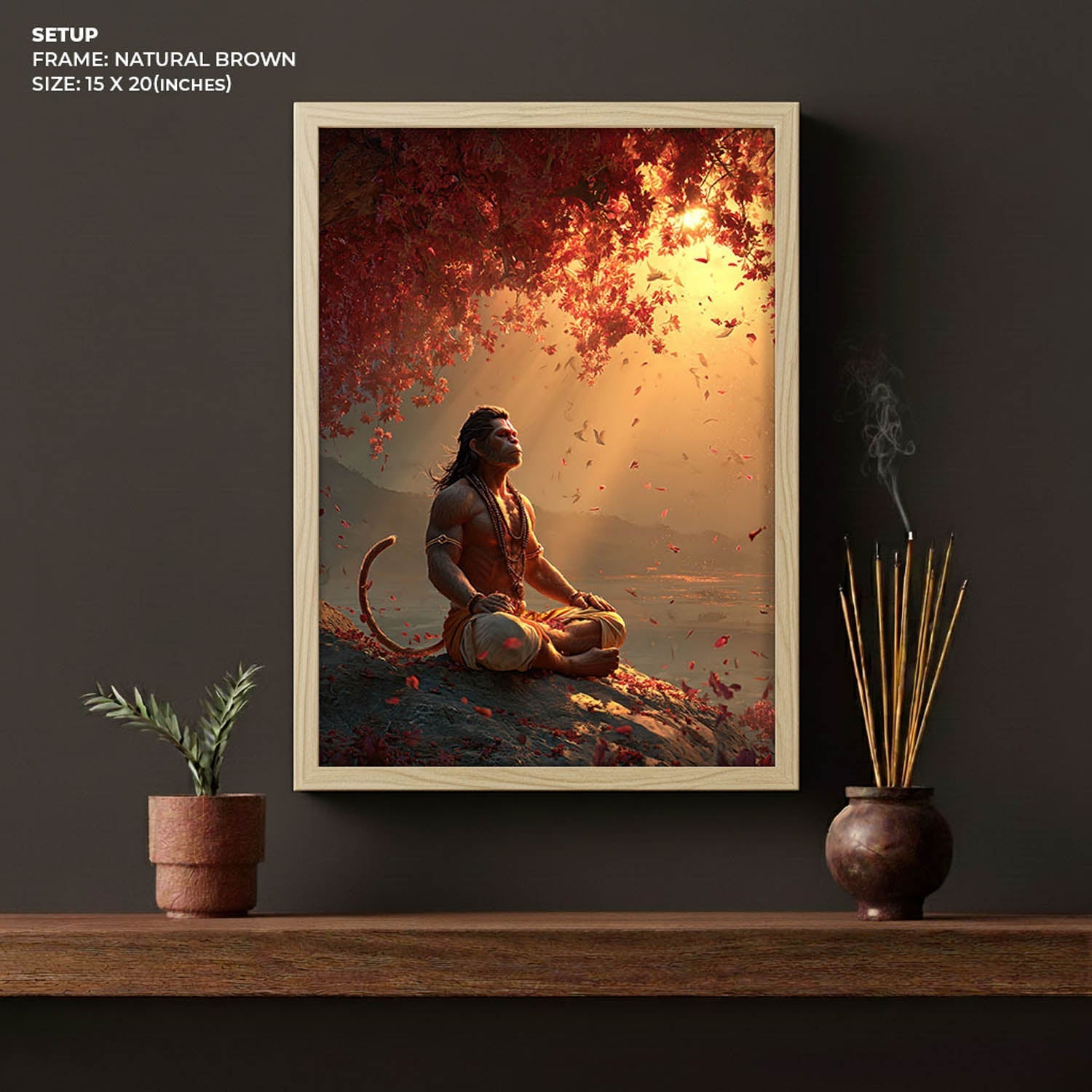 Sankat Mochan Hanuman Meditation Painting – Vastu Wall Art