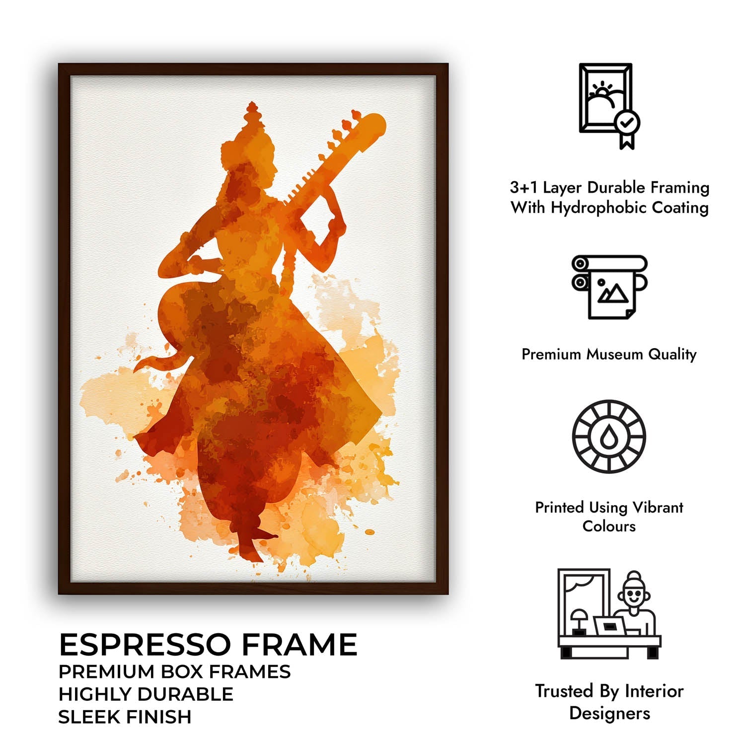 Saraswati Painting – Goddess of Knowledge Wall Art
