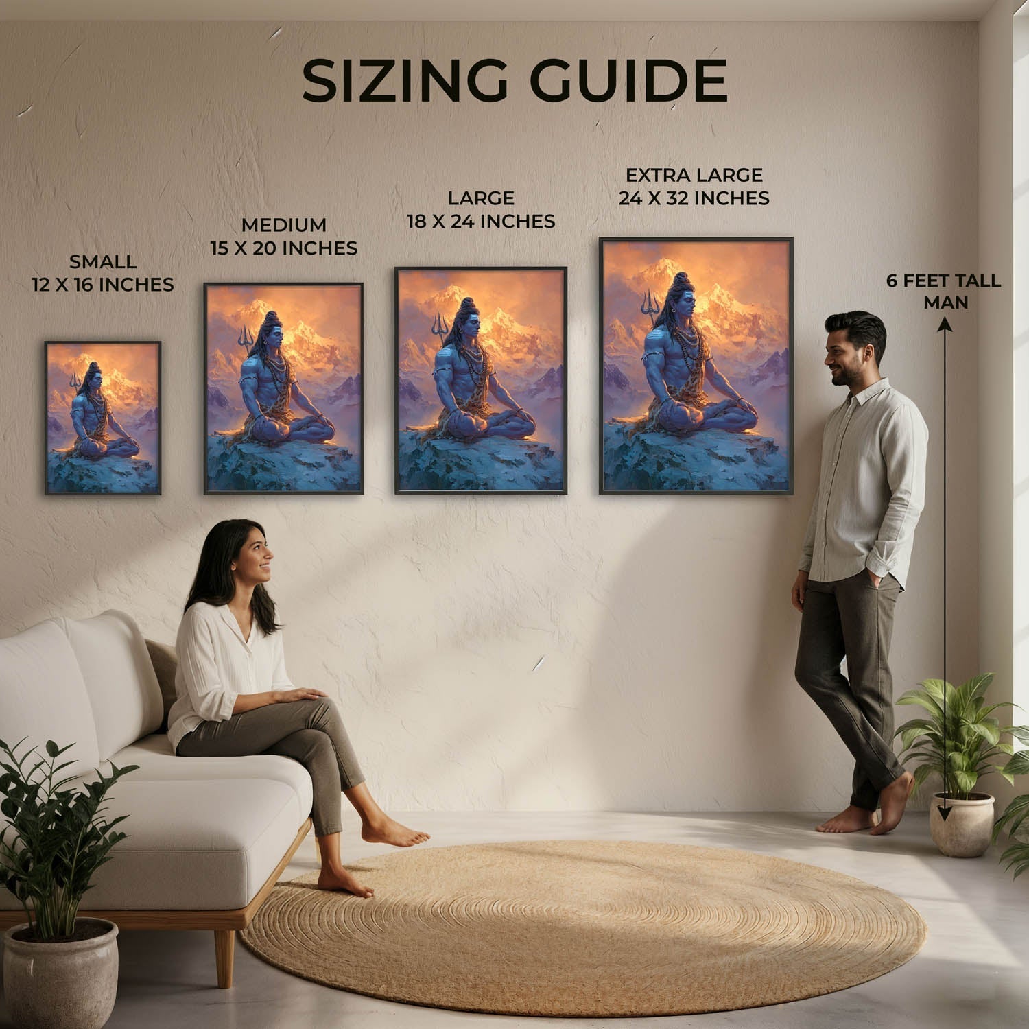 Shiv Meditation Painting – Lord Shiva Wall Art