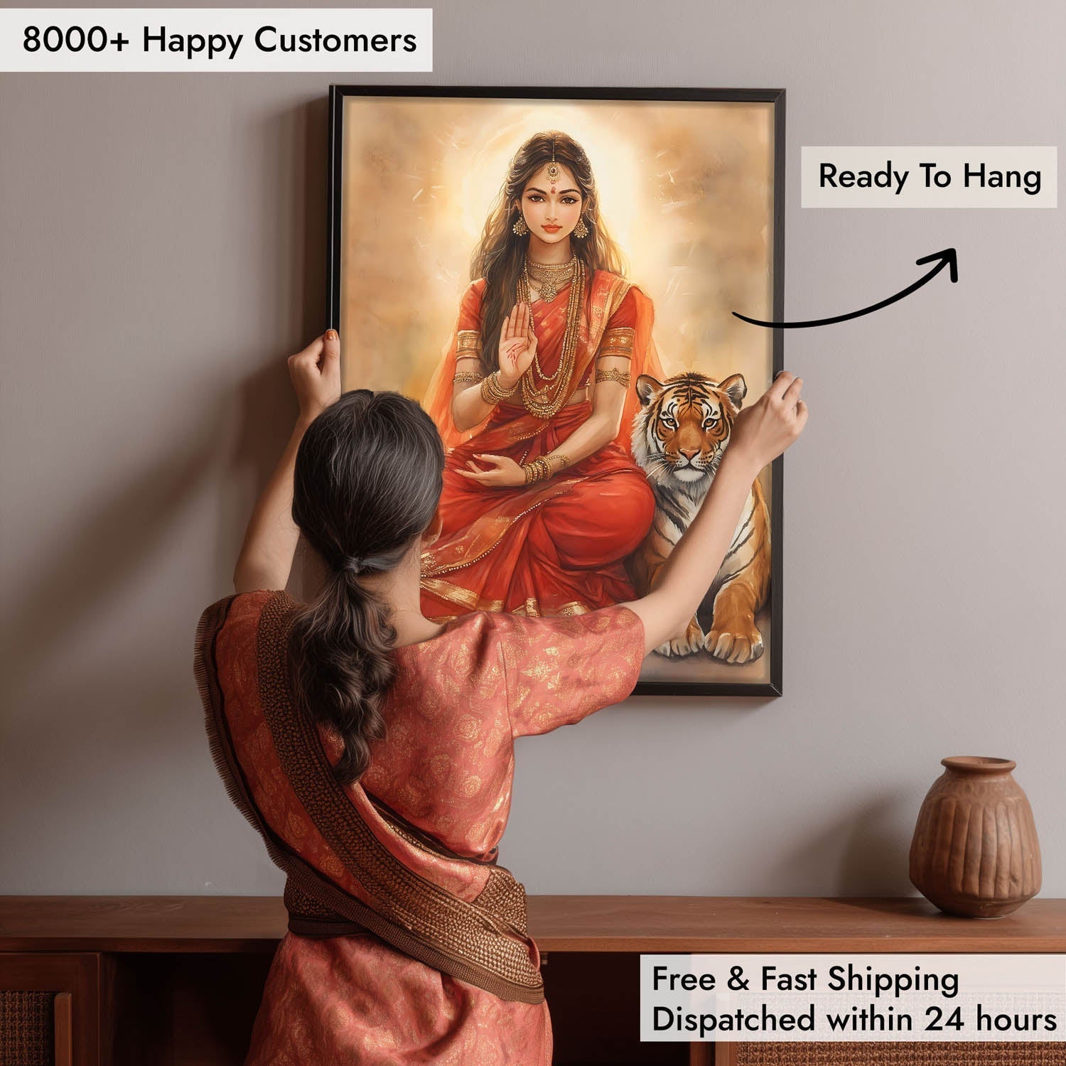 Goddess Durga Blessing - Vastu Painting
