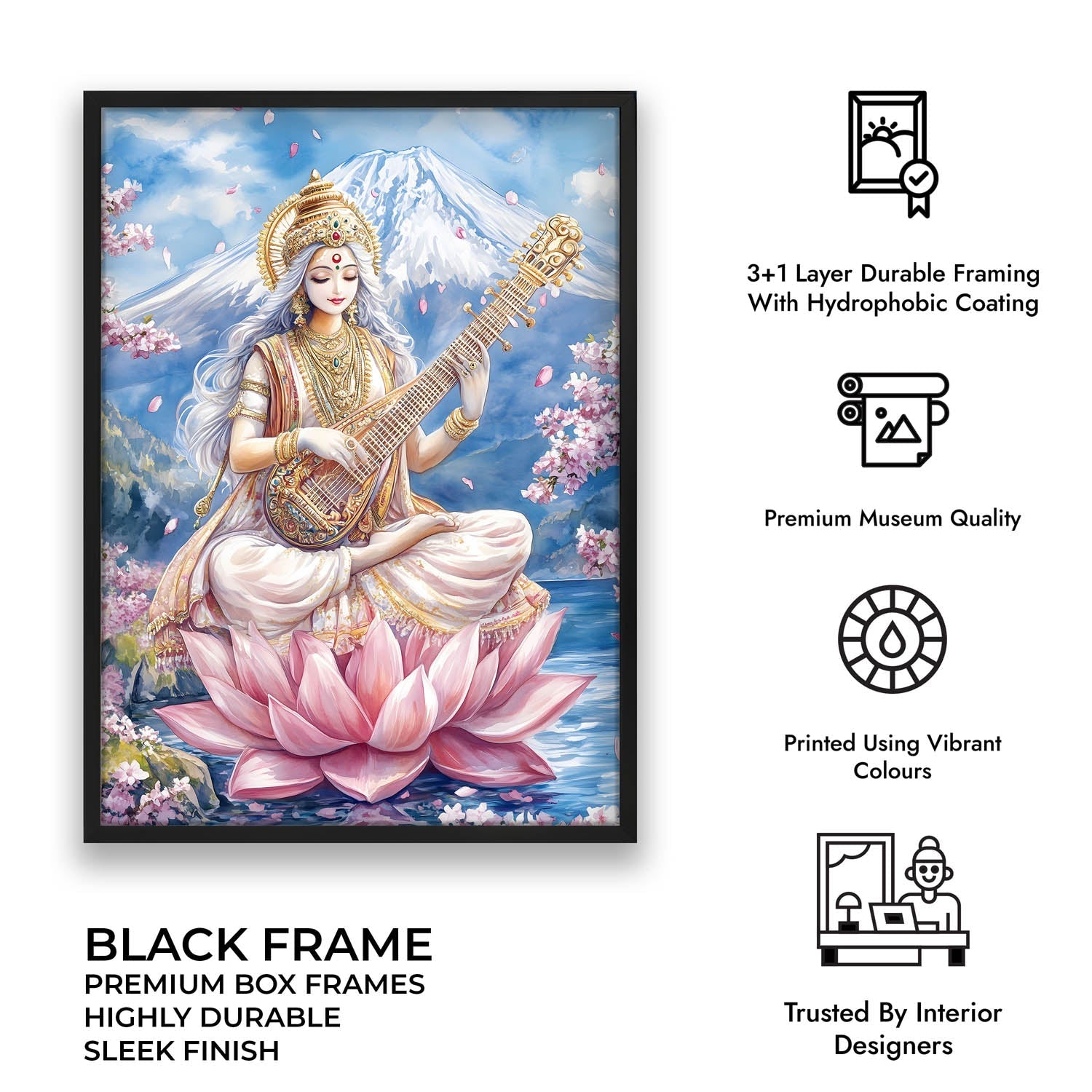 Goddess Saraswati in Himalaya - Vastu Painting