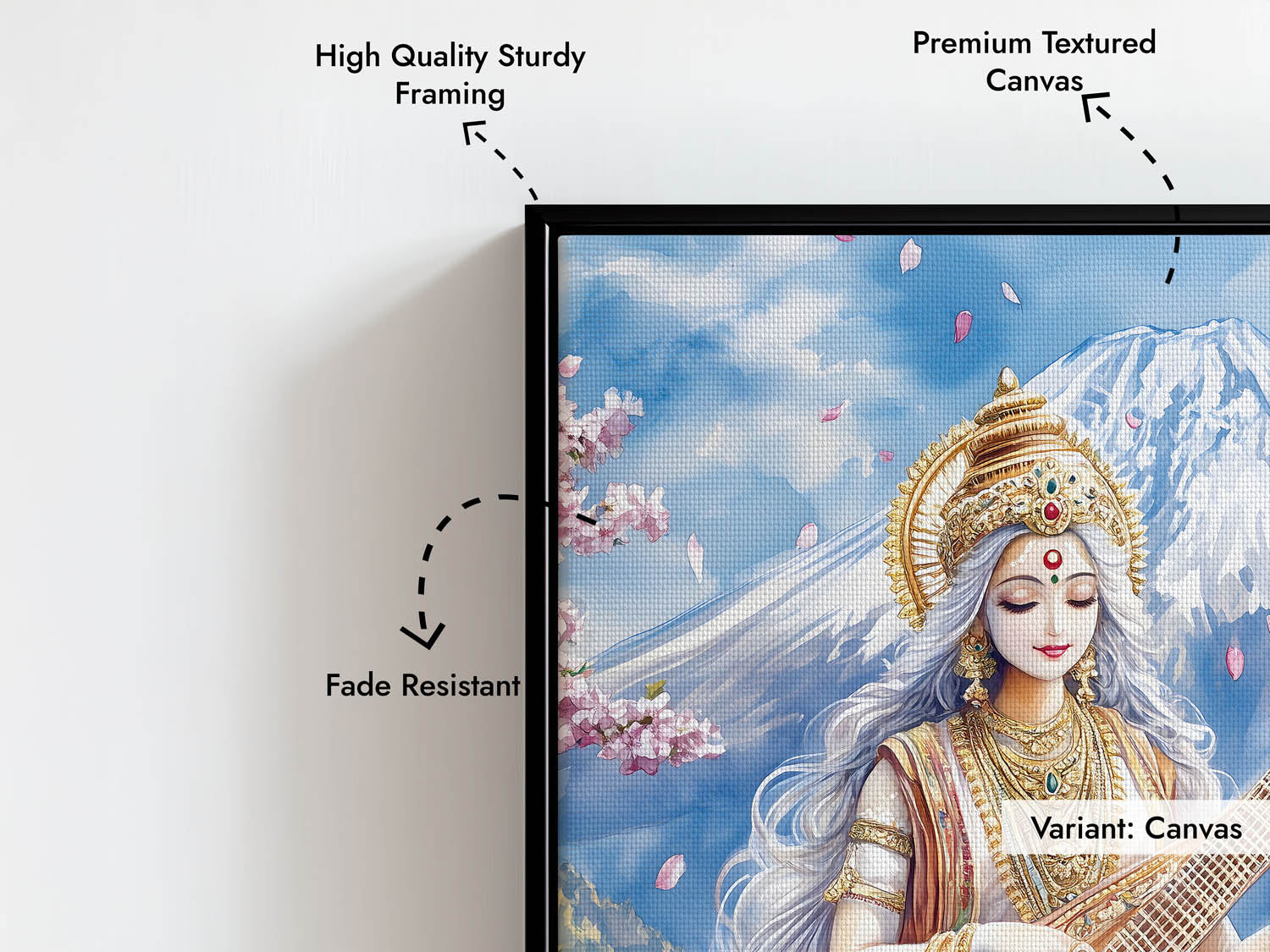 Goddess Saraswati in Himalaya - Vastu Painting