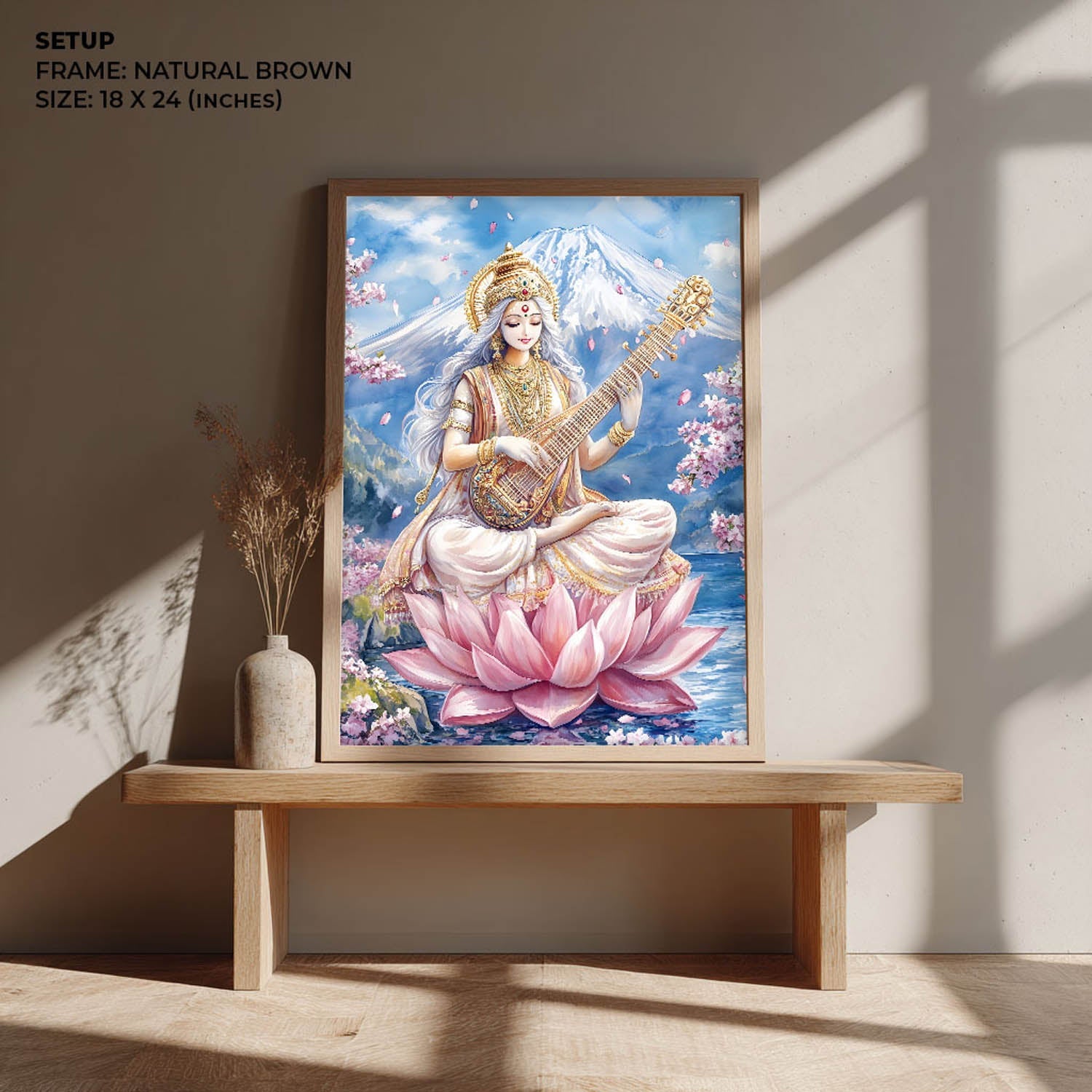 Goddess Saraswati in Himalaya - Vastu Painting
