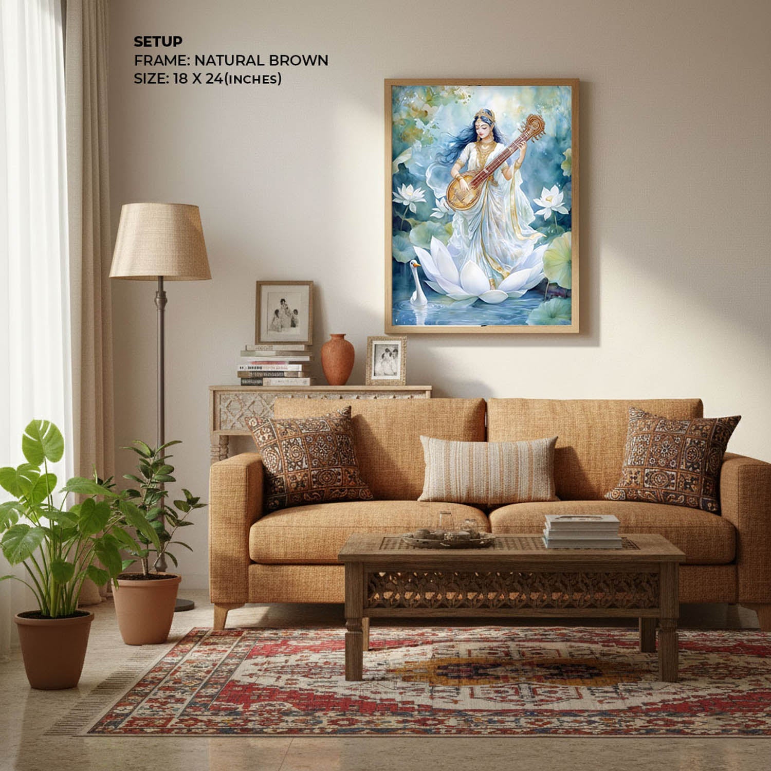 Goddess Saraswati with Swan - Vastu Painting
