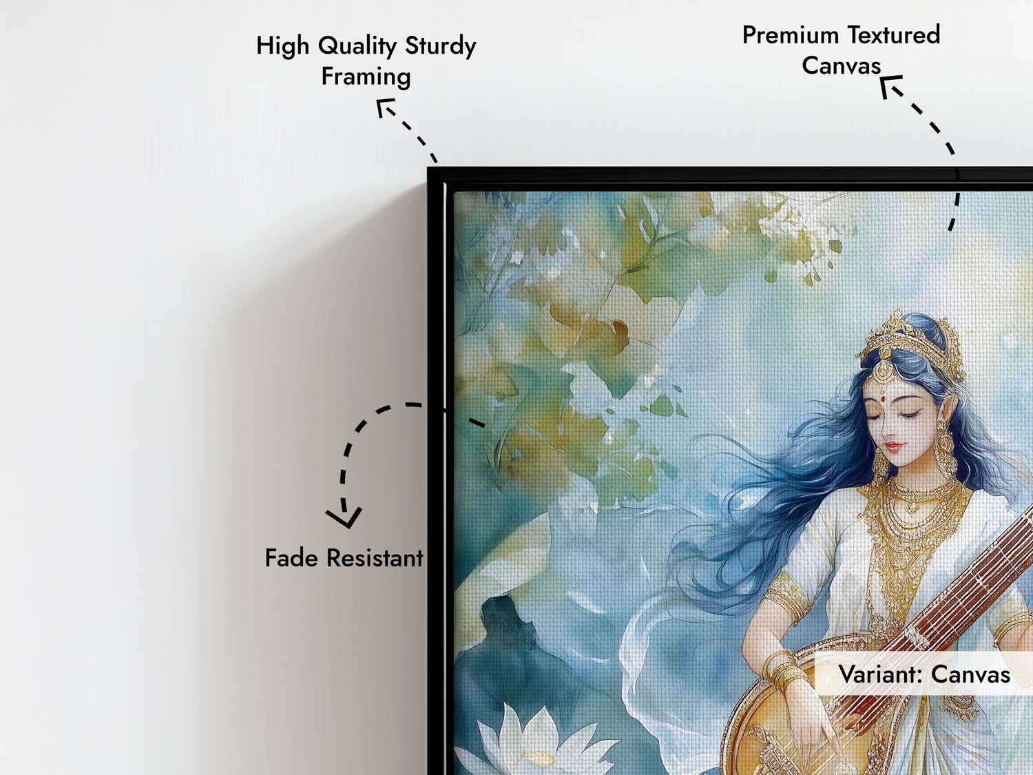Goddess Saraswati with Swan - Vastu Painting