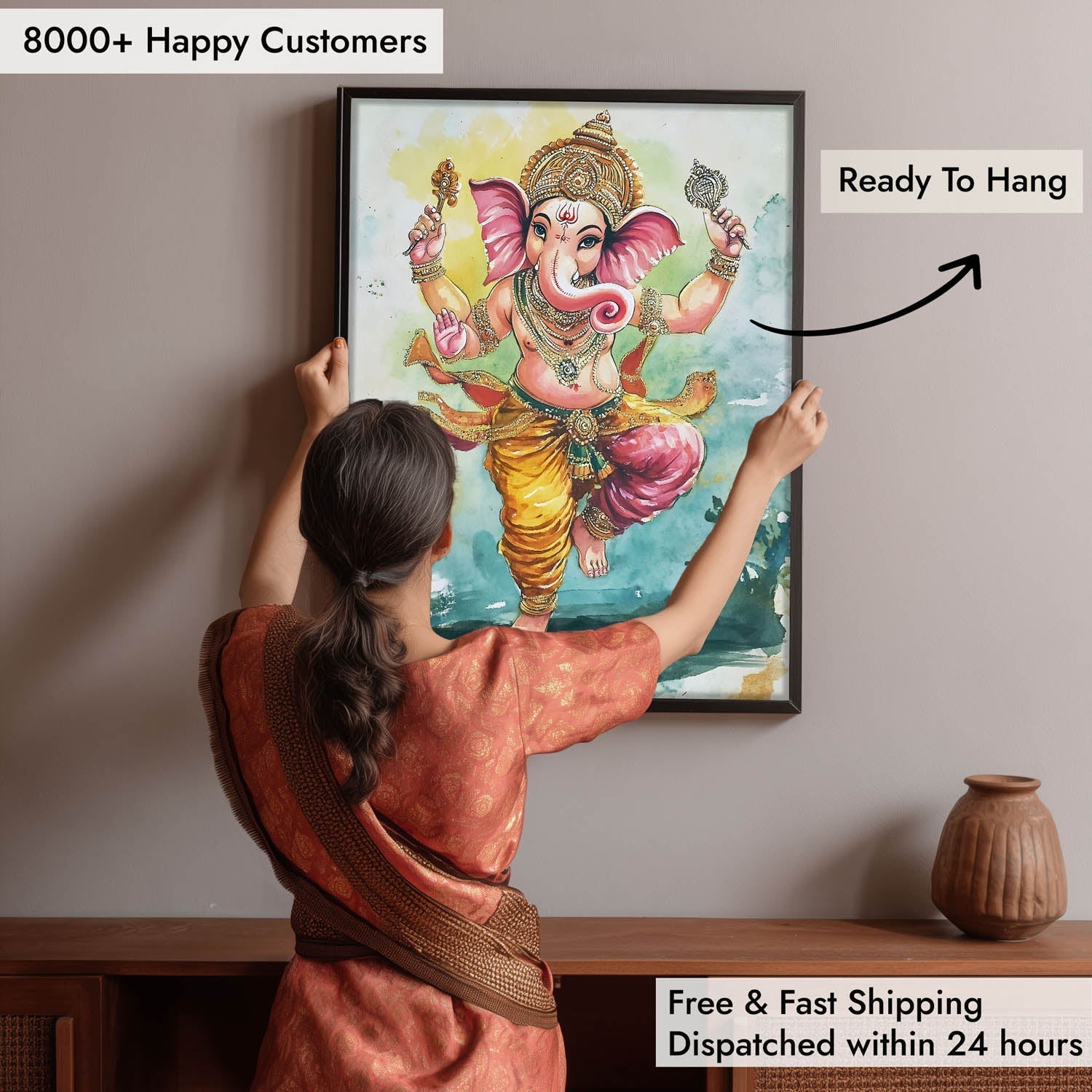 Lord Ganesh Dancing - God Painting