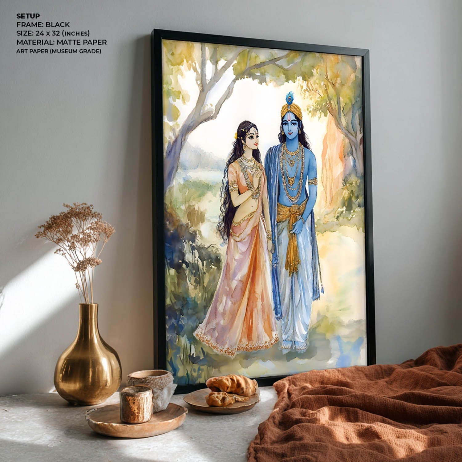 Lord Krishn & Goddess Radha - Vastu Painting