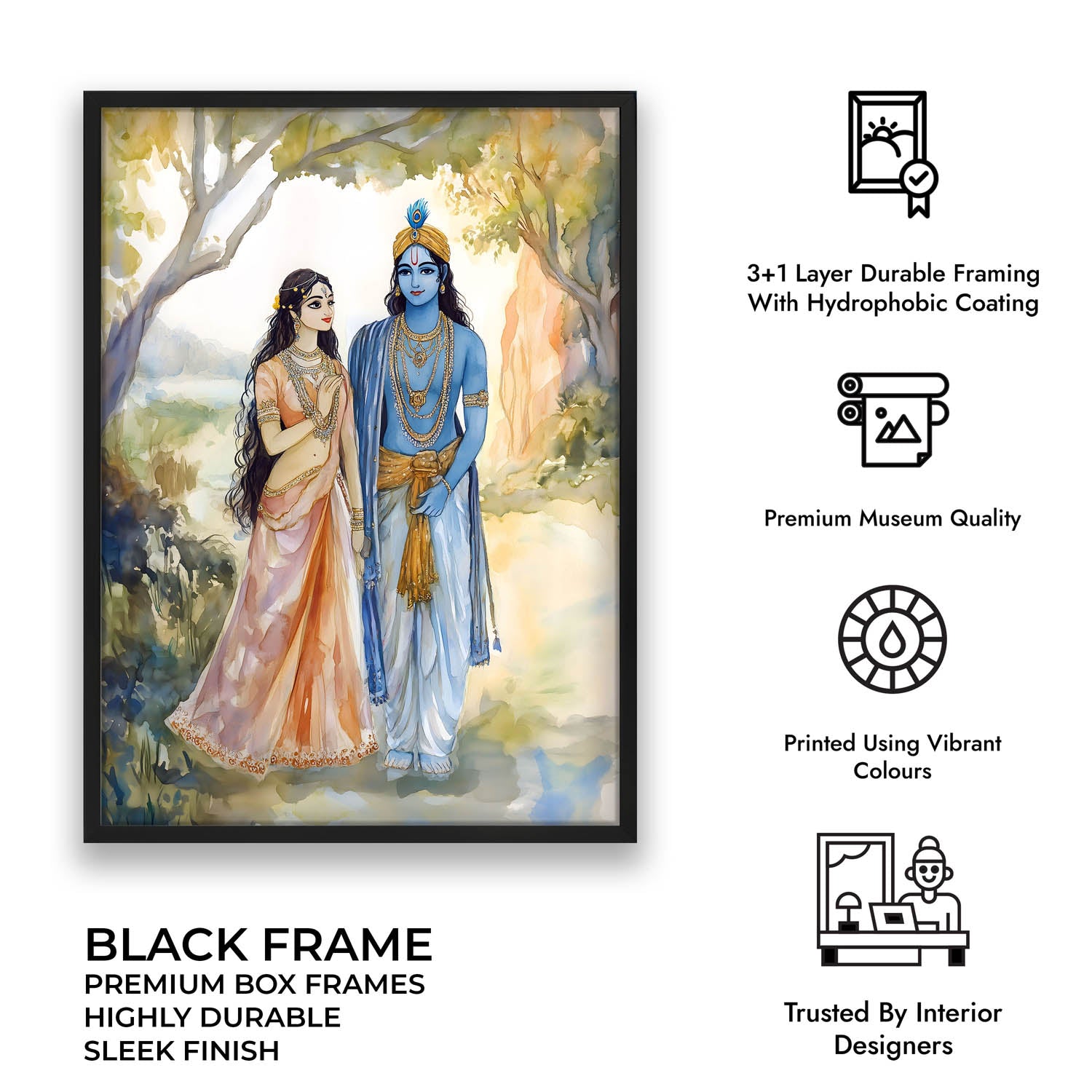 Lord Krishn & Goddess Radha - Vastu Painting