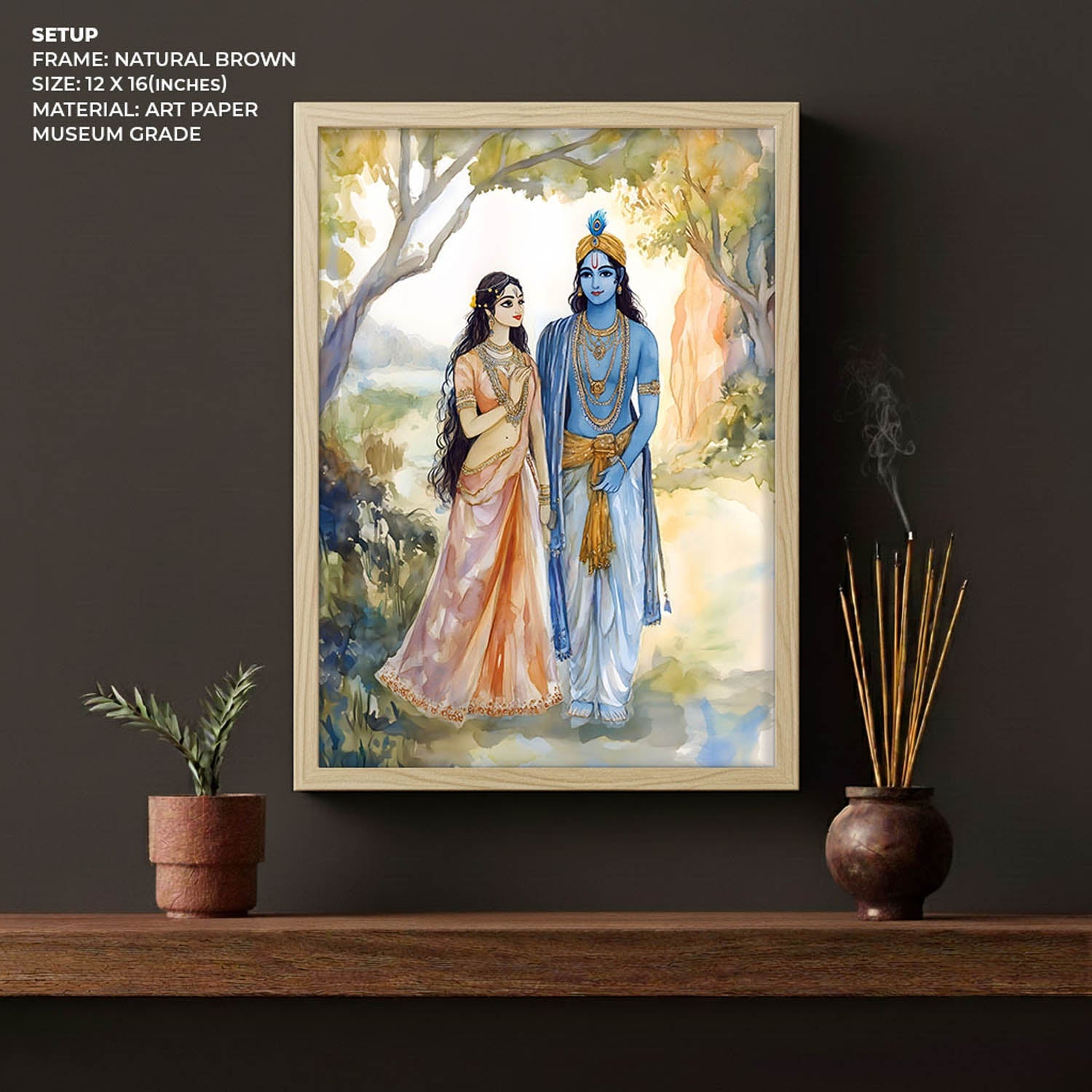 Lord Krishn & Goddess Radha - Vastu Painting