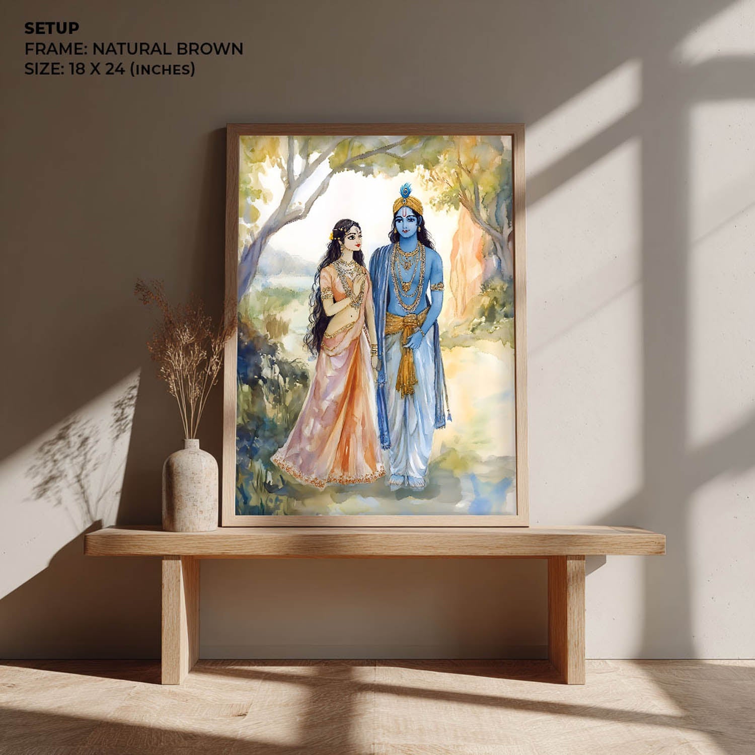 Lord Krishn & Goddess Radha - Vastu Painting
