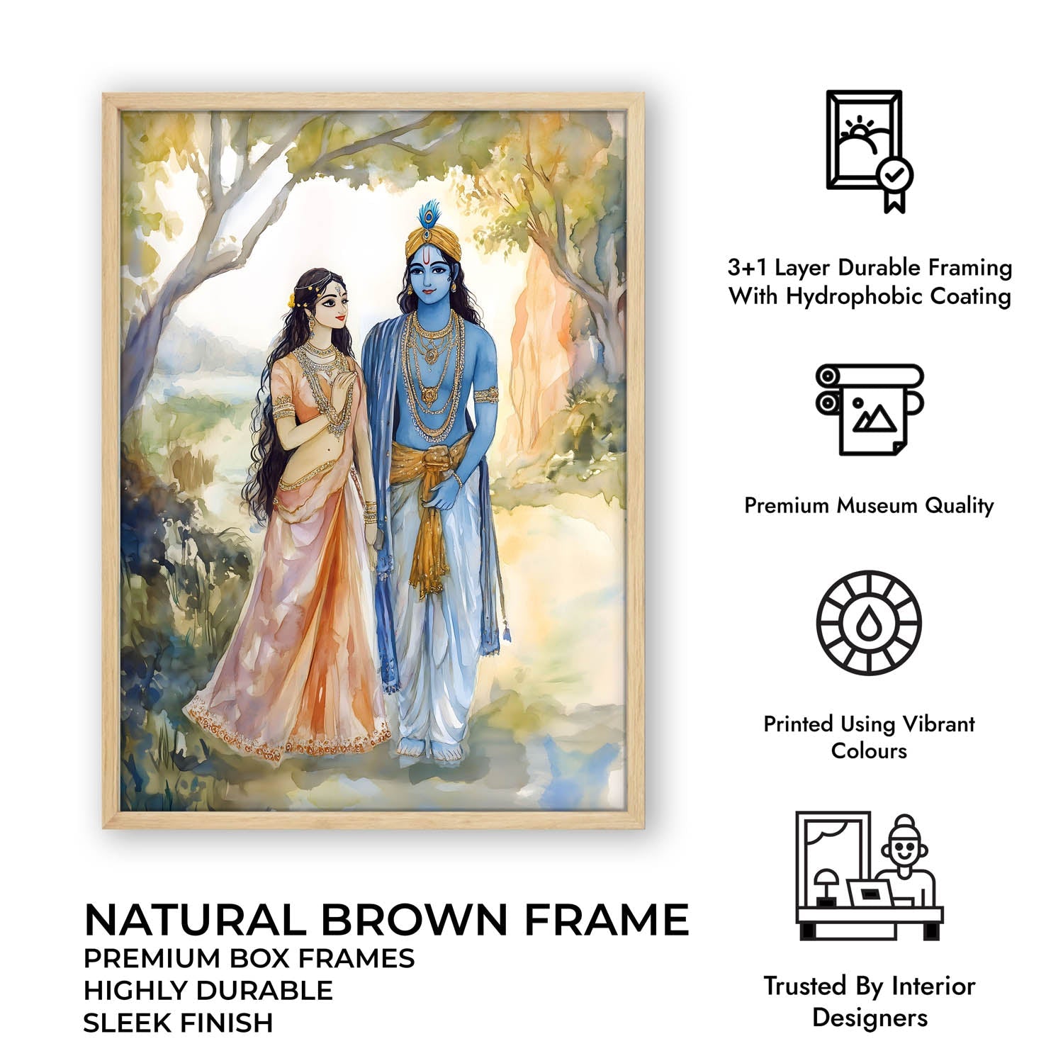 Lord Krishn & Goddess Radha - Vastu Painting