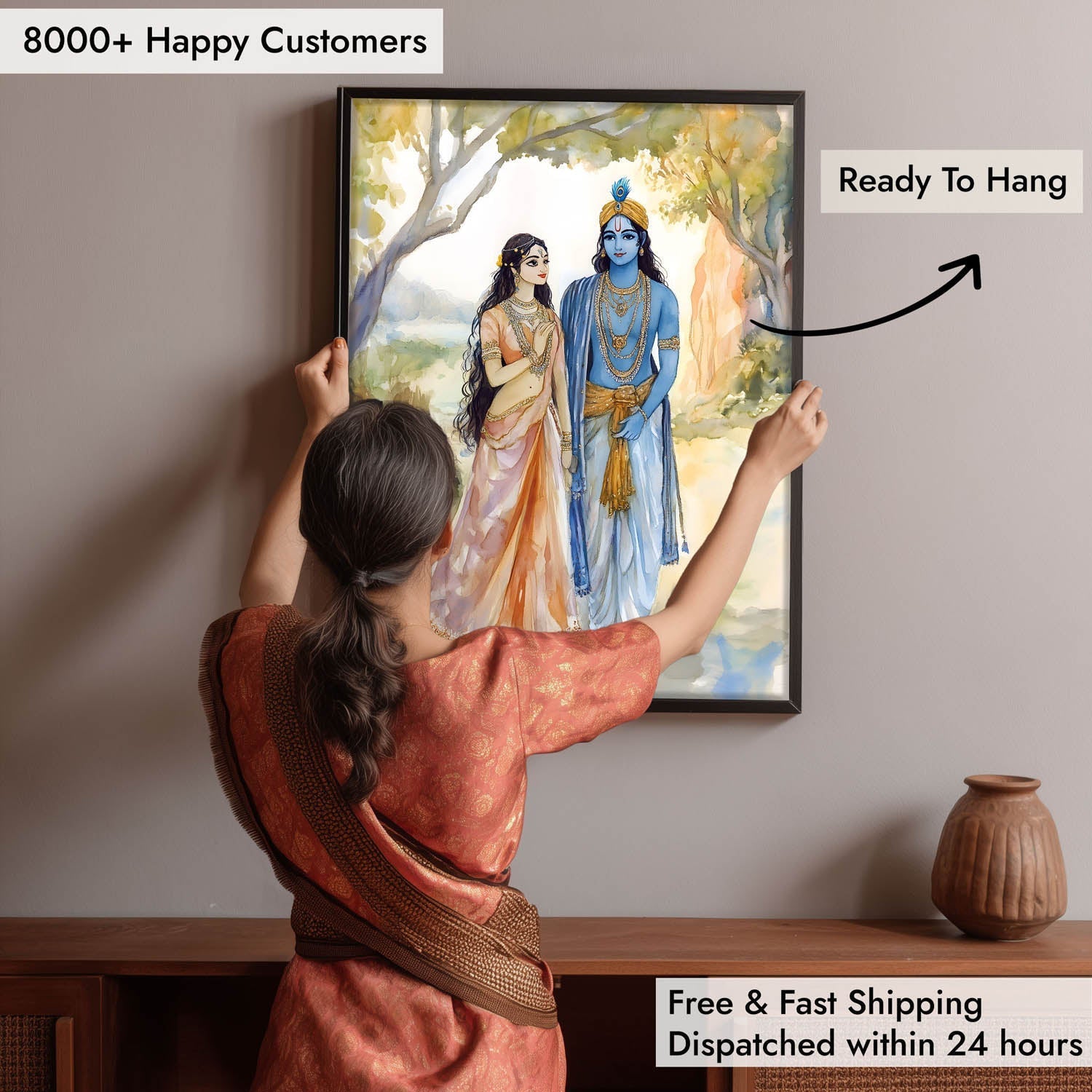 Lord Krishn & Goddess Radha - Vastu Painting