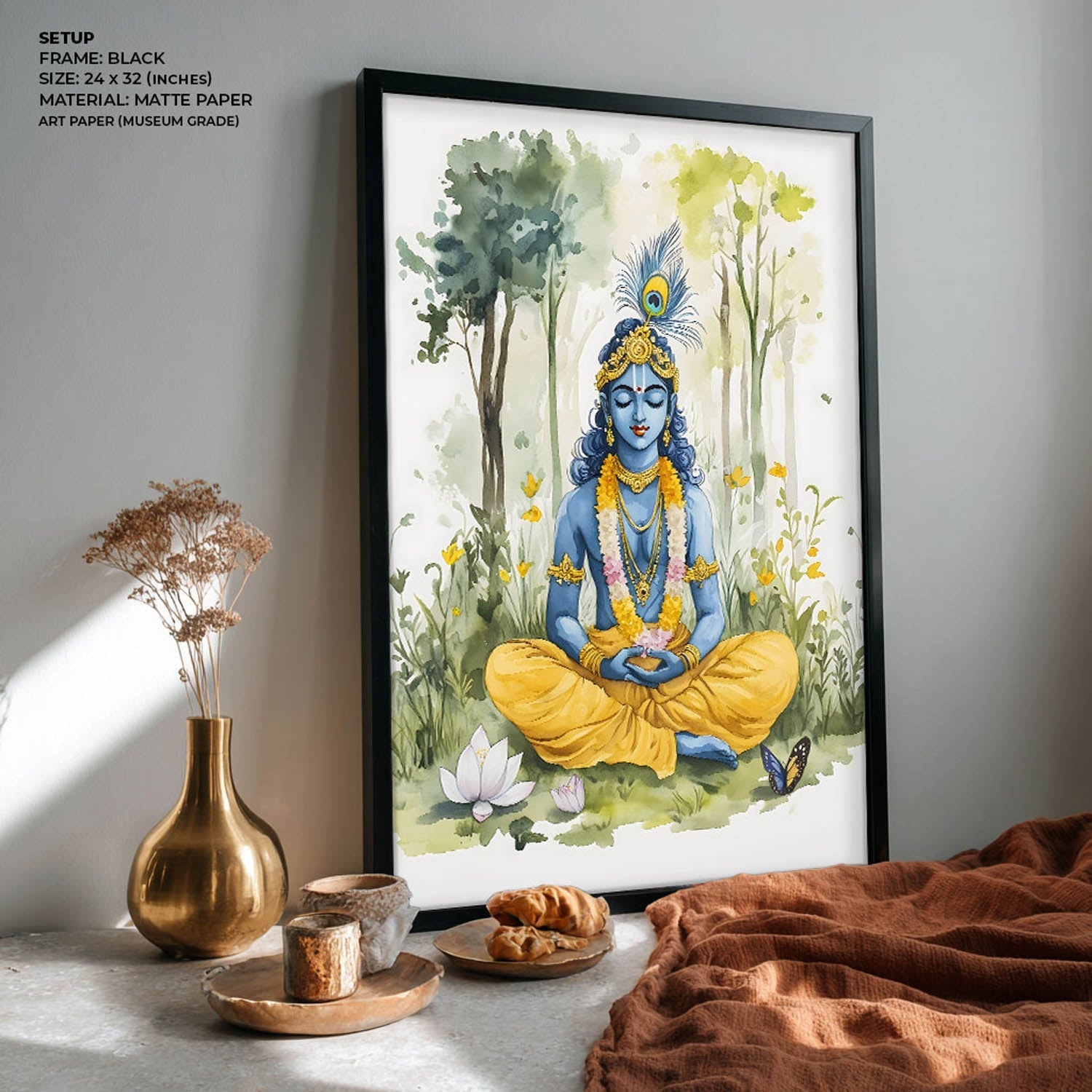 Lord Krishna Meditating - Vastu Painting