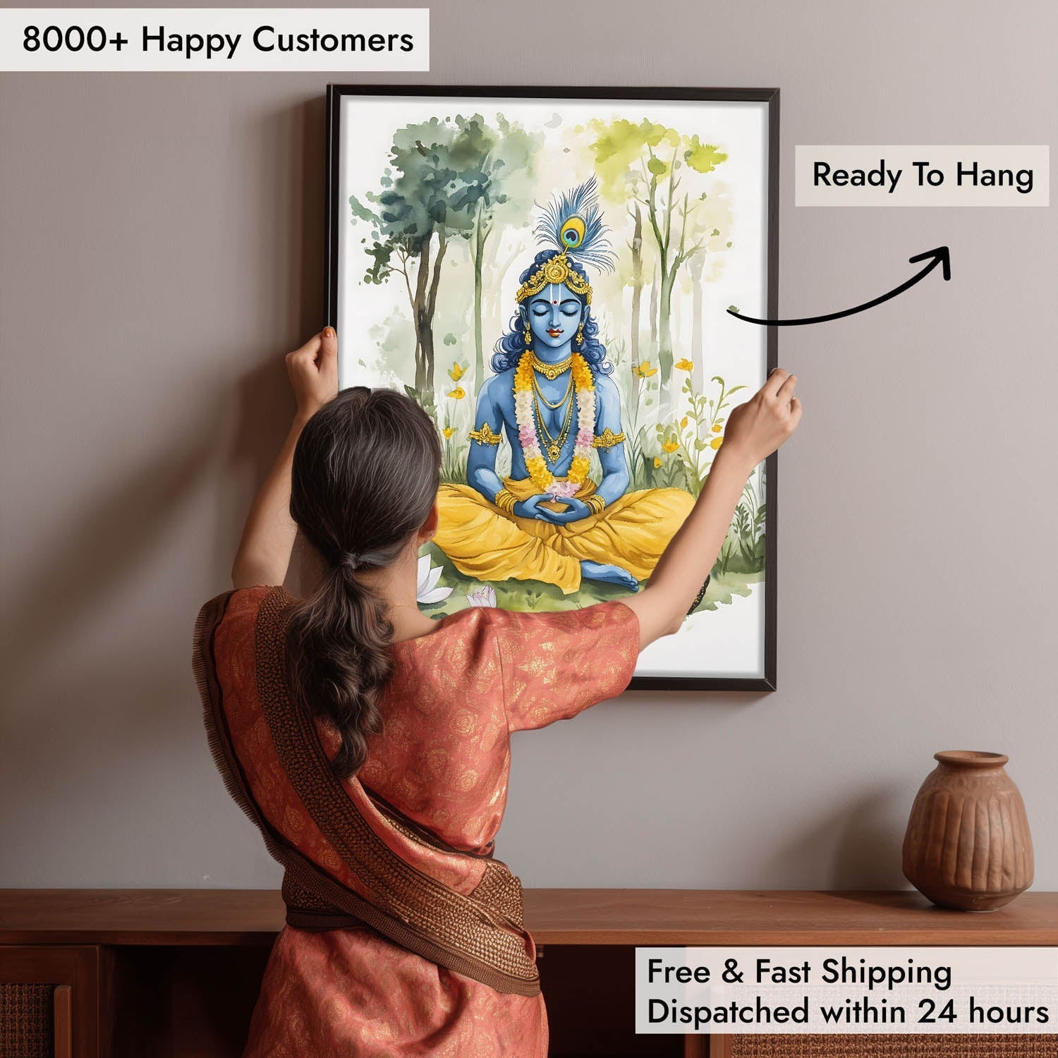 Lord Krishna Meditating - Vastu Painting