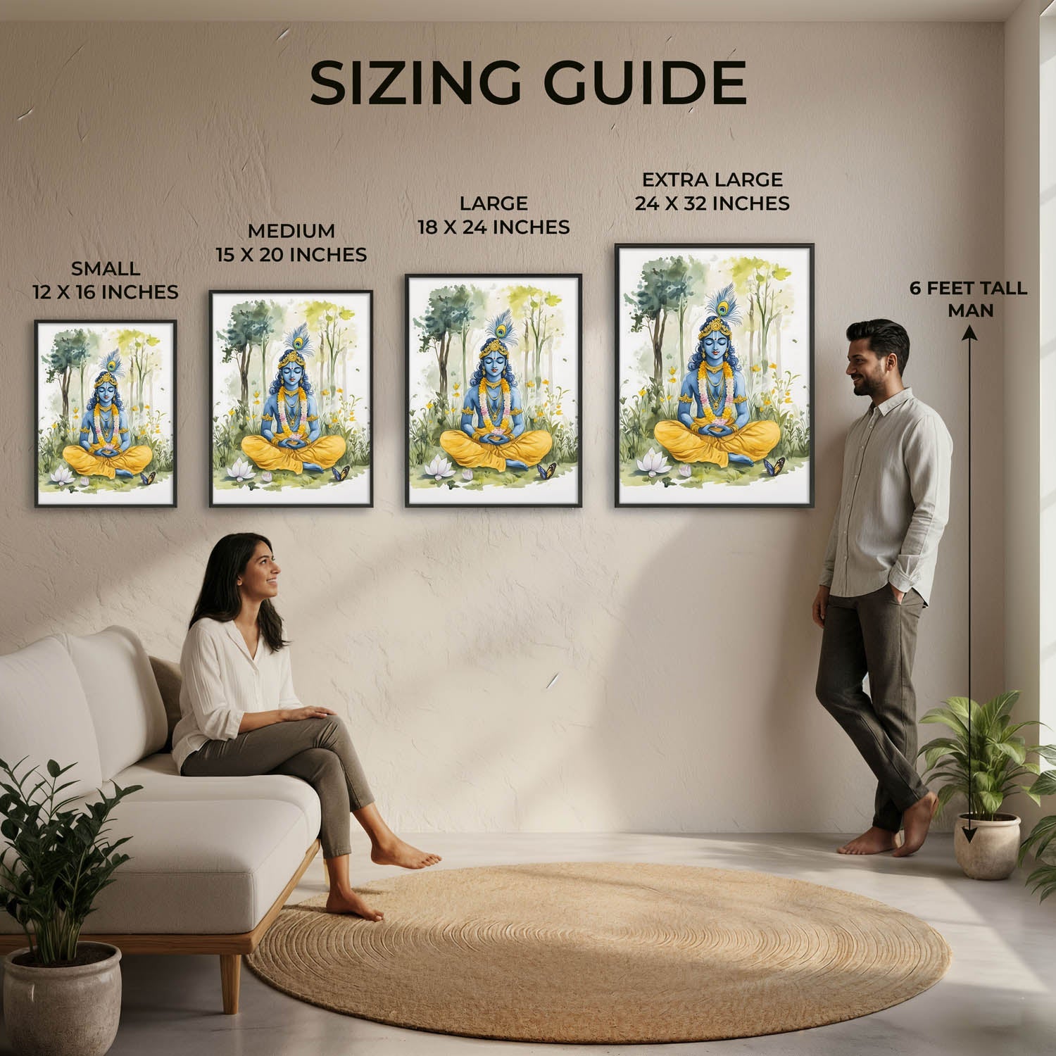 Lord Krishna Meditating - Vastu Painting