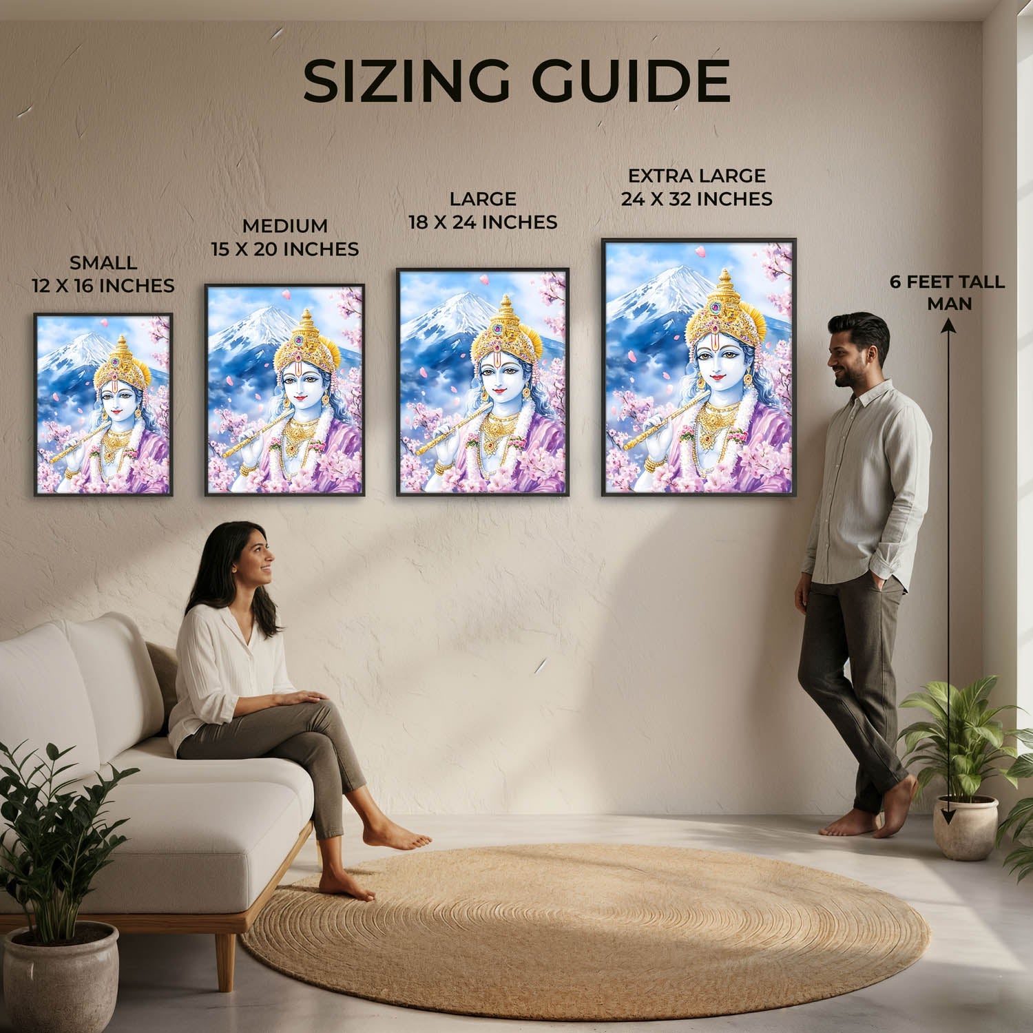 Lord Krishna in Himalaya - Vastu Painting