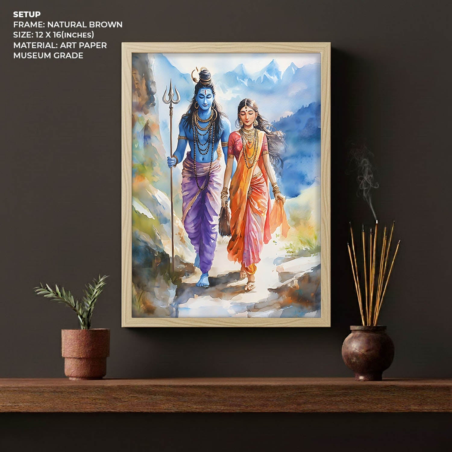 Lord Shiv & Goddess Parvati - Vastu Painting