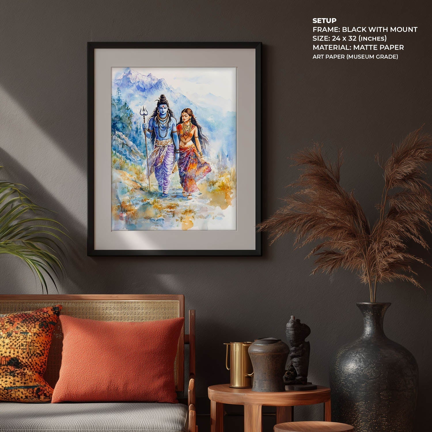 Lord Shiv & Goddess Parvati in Himalaya - Vastu Painting