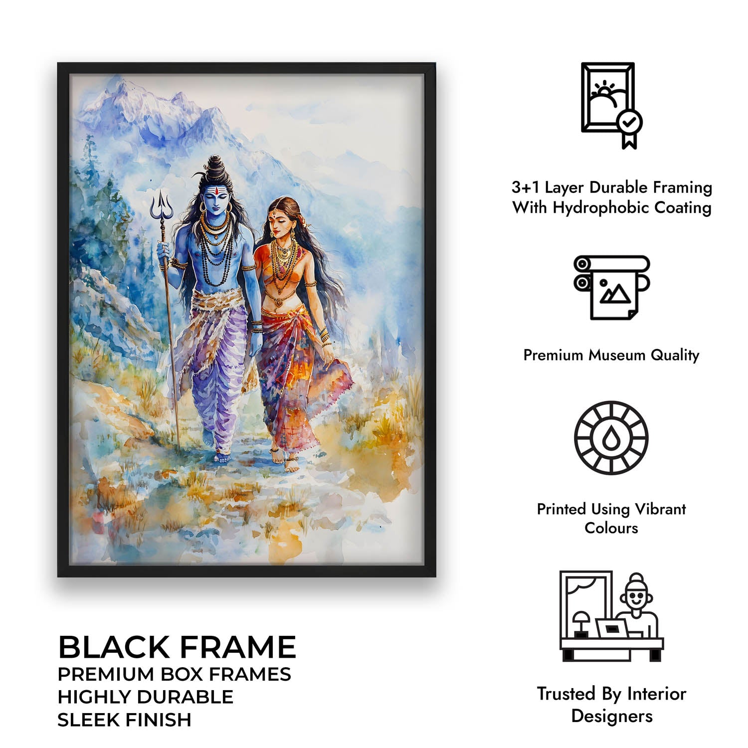Lord Shiv & Goddess Parvati in Himalaya - Vastu Painting