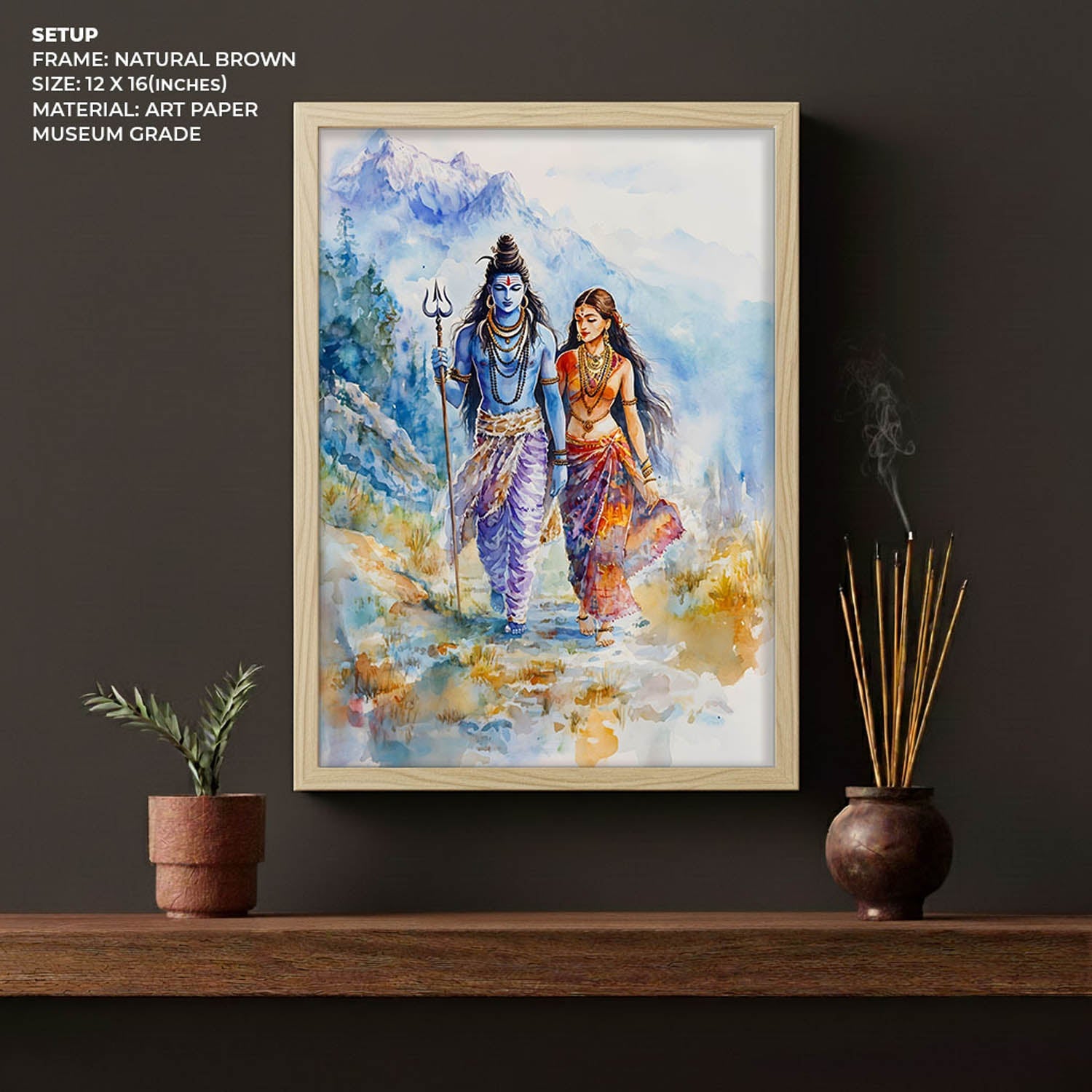 Lord Shiv & Goddess Parvati in Himalaya - Vastu Painting