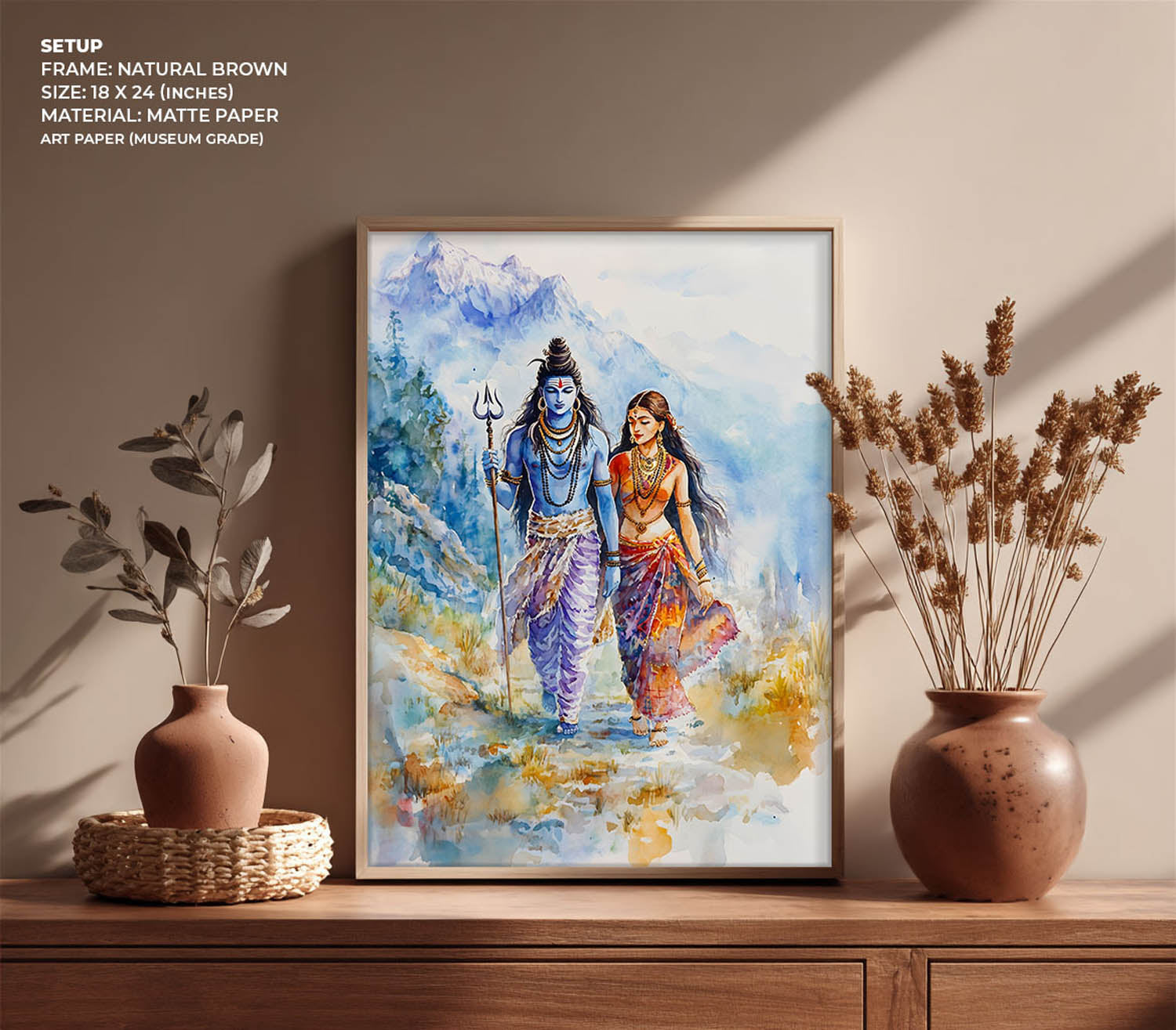 Lord Shiv & Goddess Parvati in Himalaya - Vastu Painting