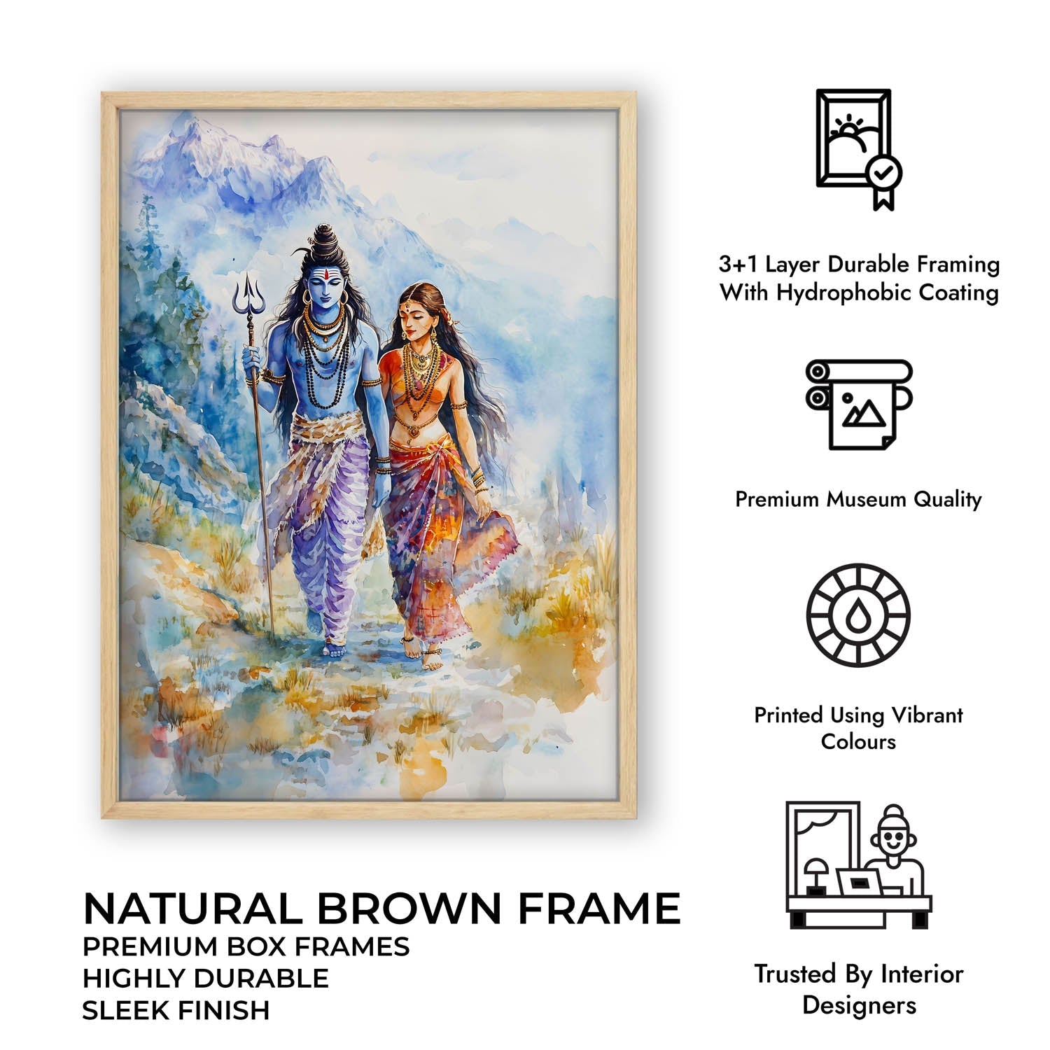 Lord Shiv & Goddess Parvati in Himalaya - Vastu Painting