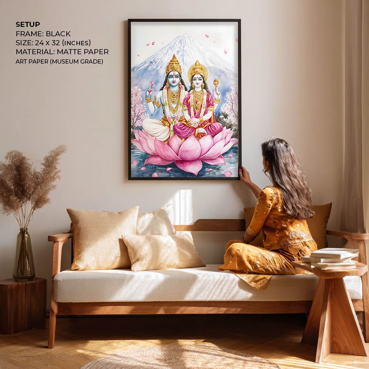 Lord Vishnu and Goddess Laxmi - Vastu Painting